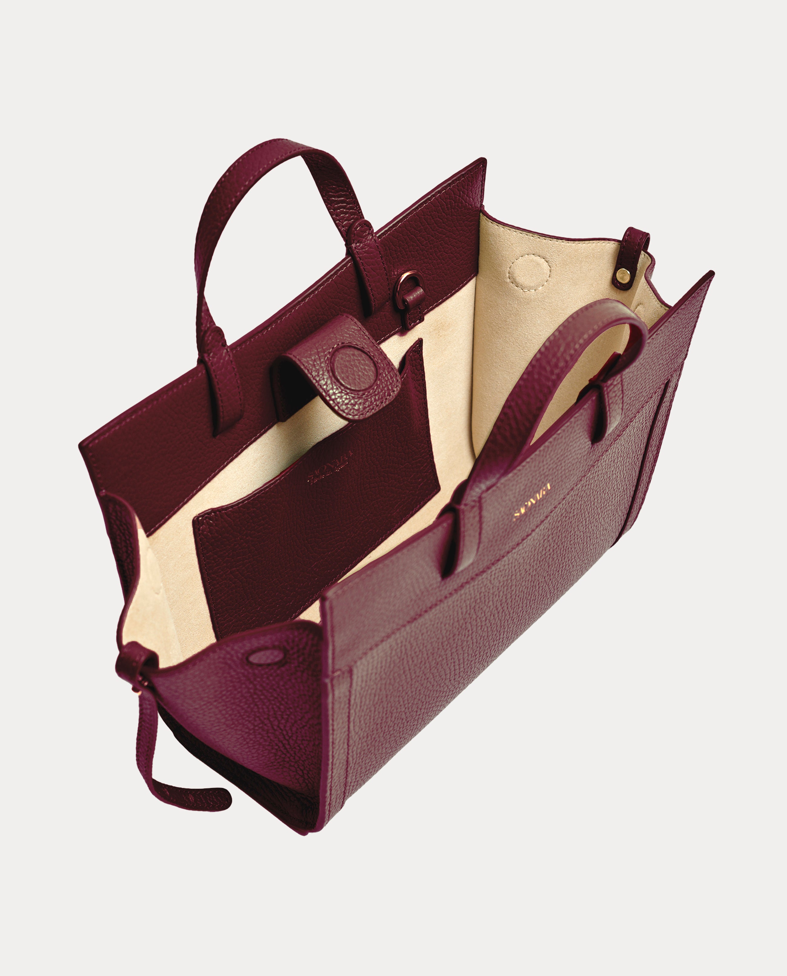 SAONARA MINI SHOPPING BAG BERRY PIEL