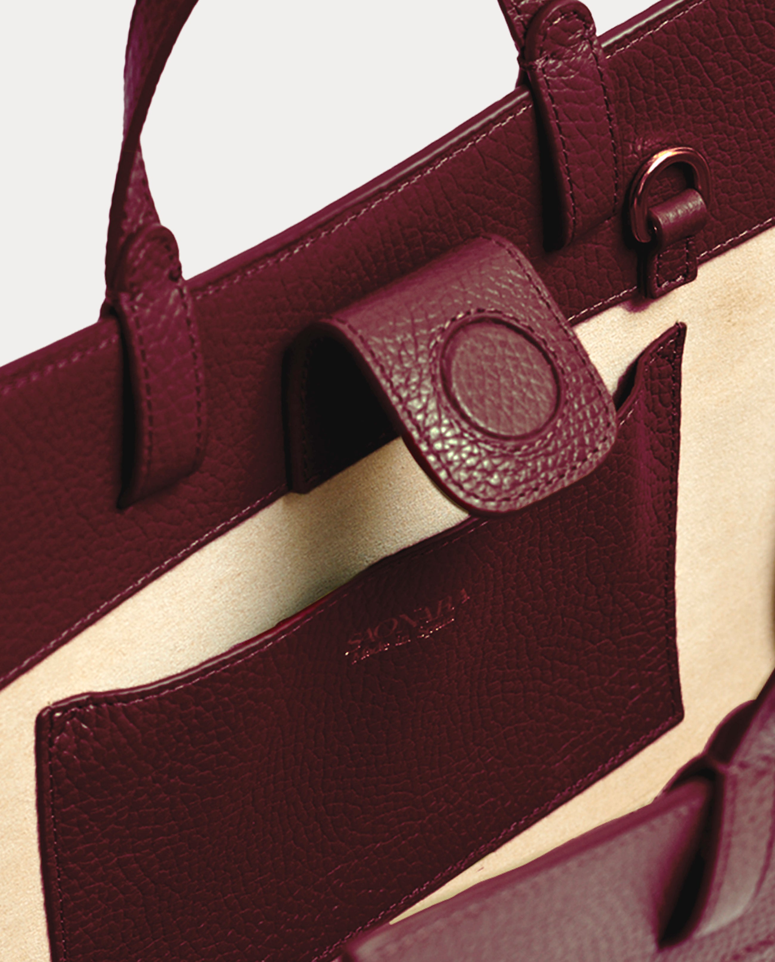 SAONARA MINI SHOPPING BAG BERRY PIEL