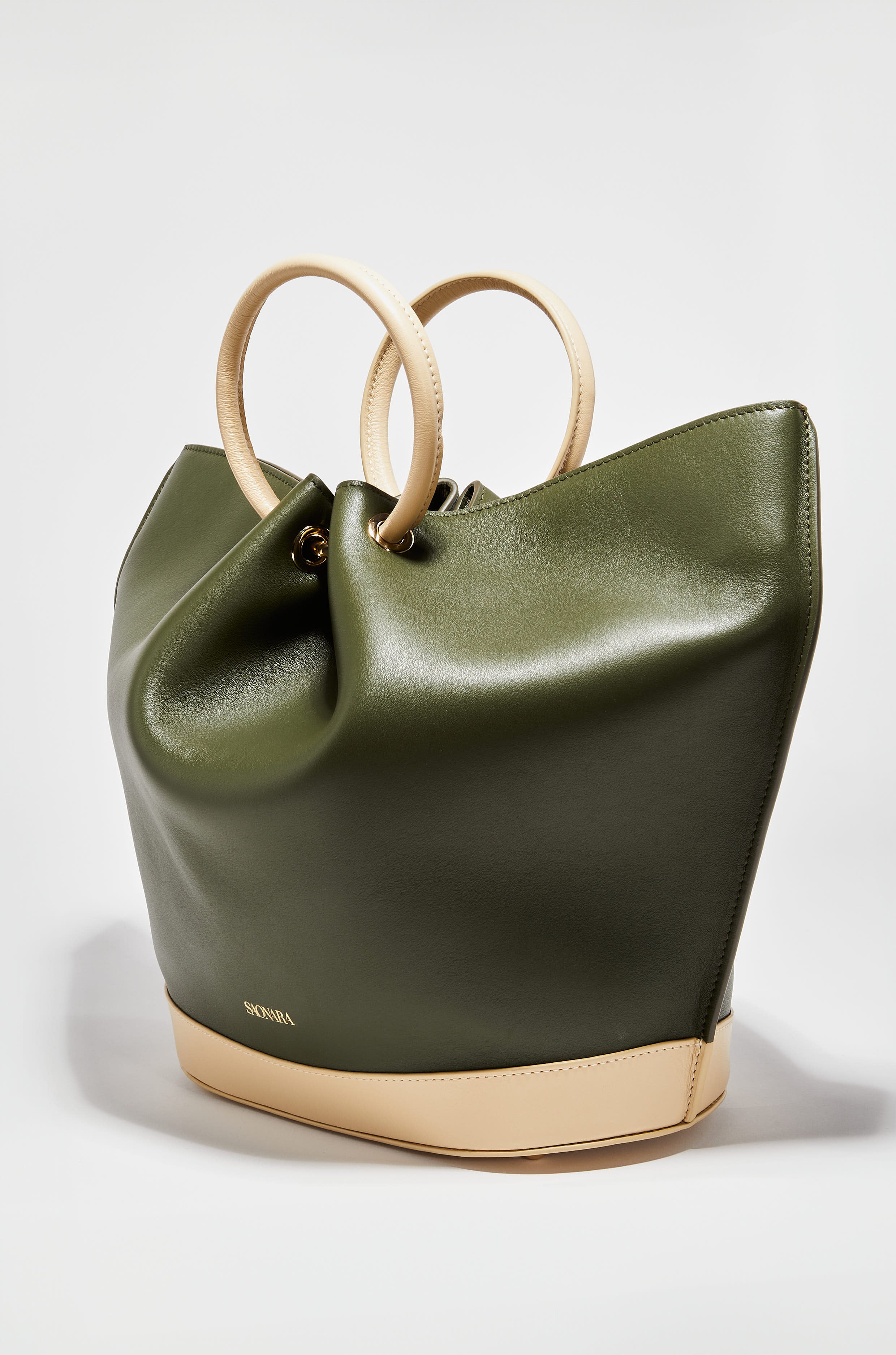 Capazo Bag Army/Cream Piel