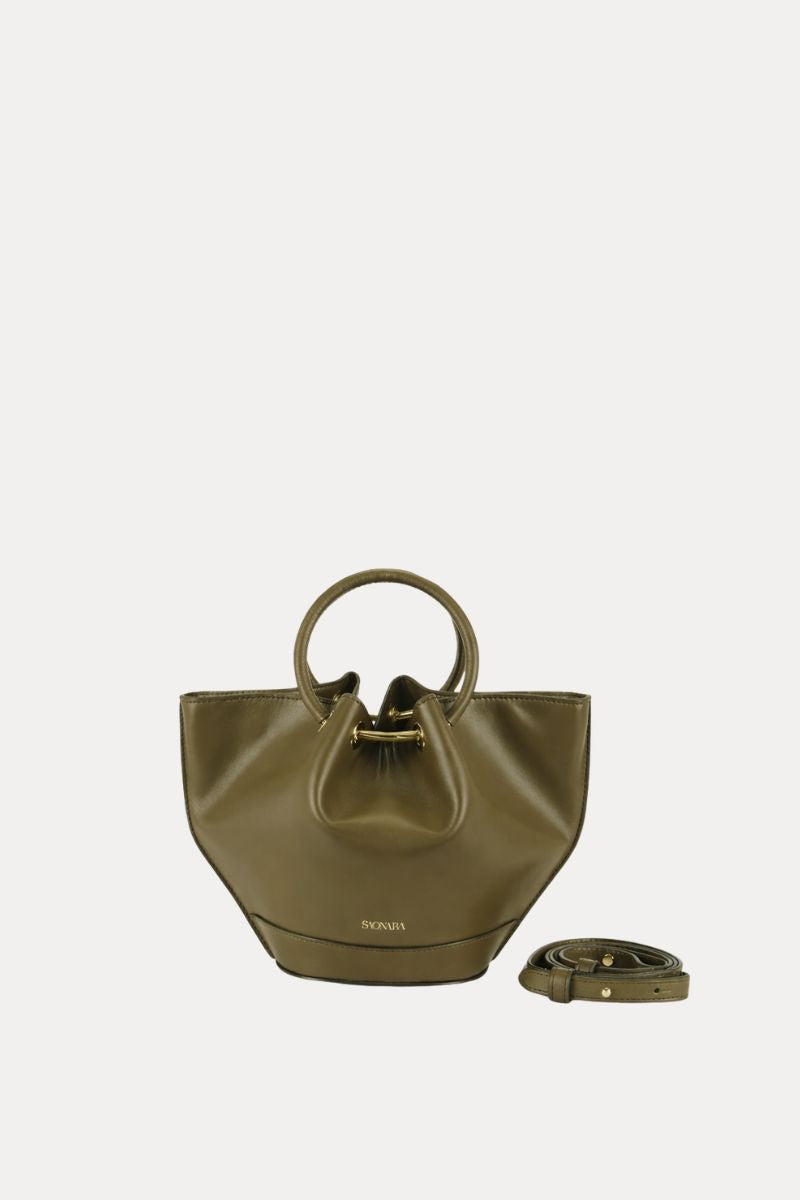 Mini Capazo Bag Khaki Leather