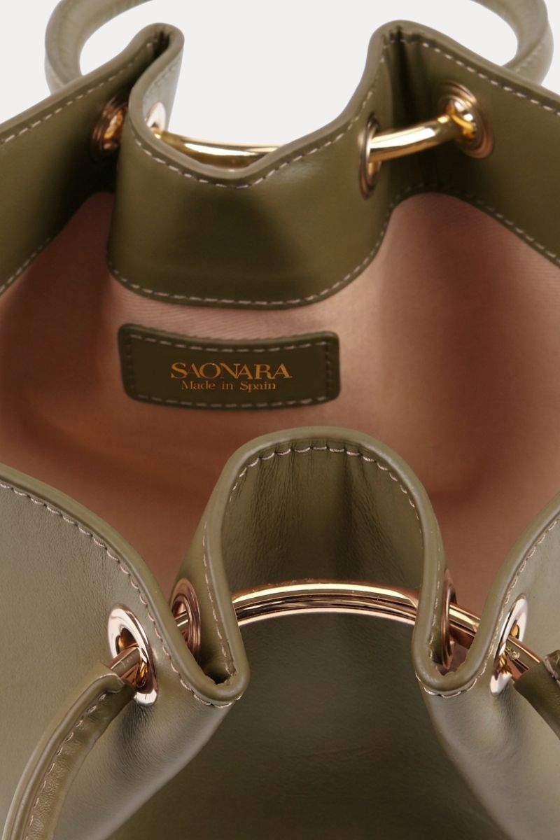 Mini Capazo Bag Khaki Leather