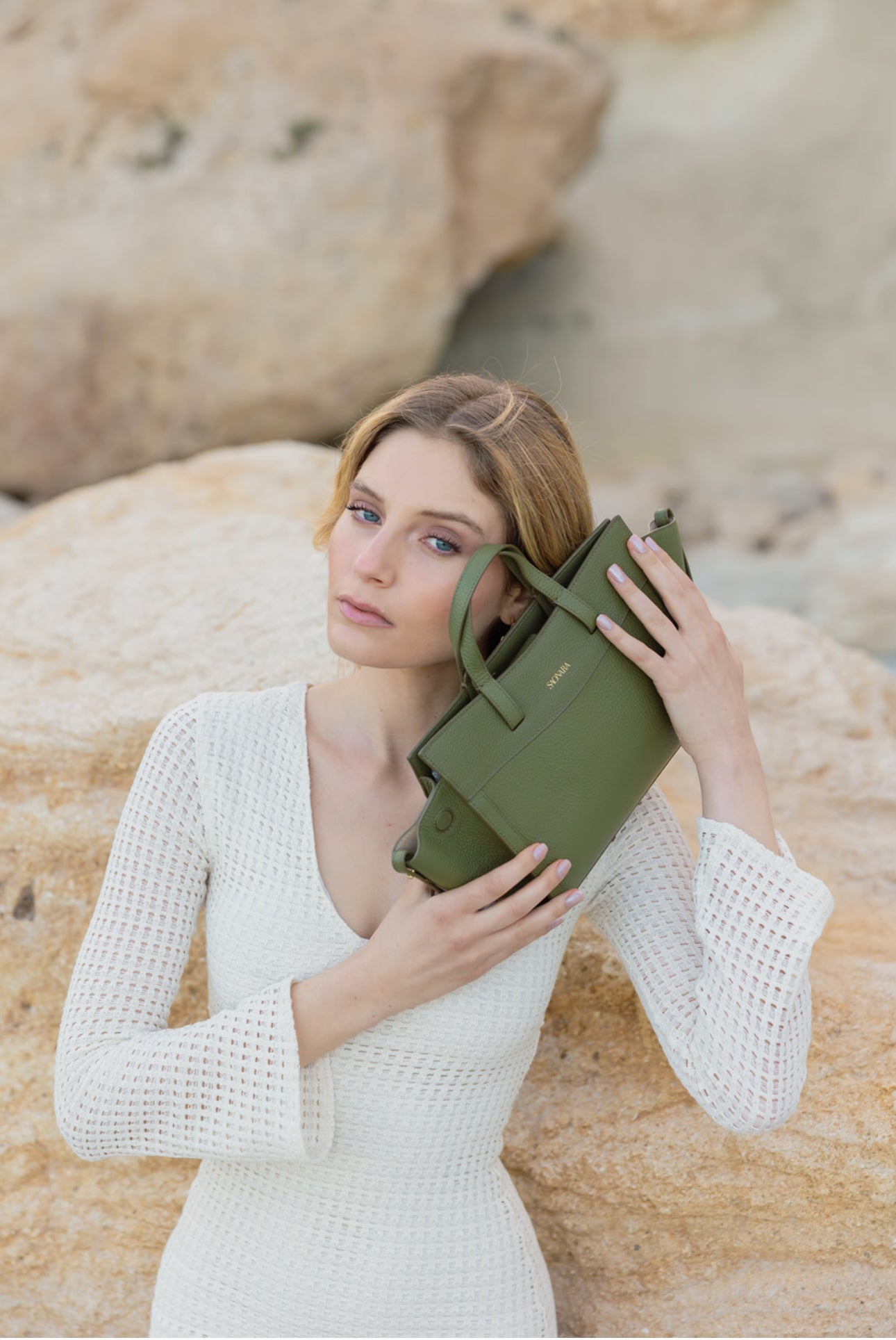 SAONARA MINI SHOPPING BAG KHAKI PIEL