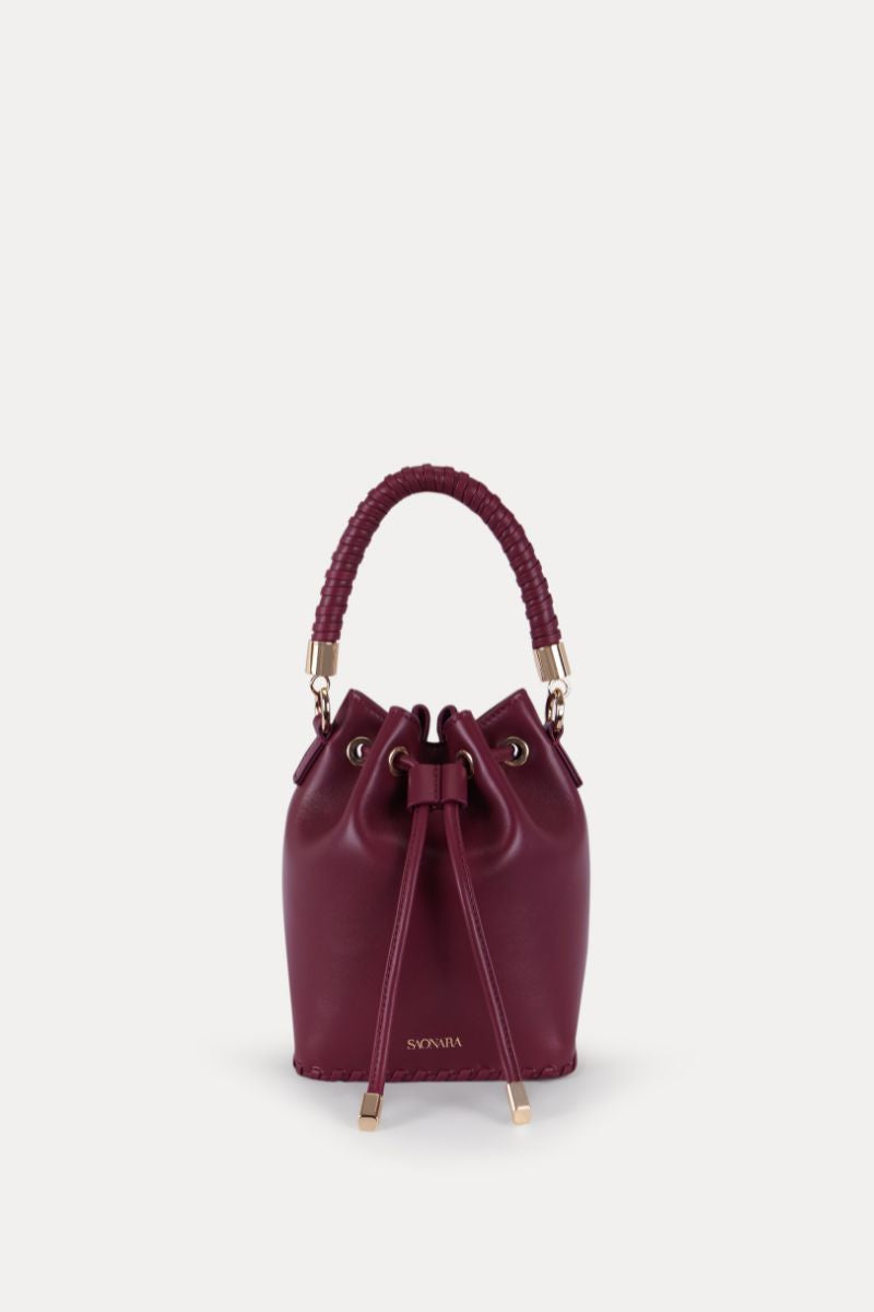 Mini Bucket Bag Berry Leather