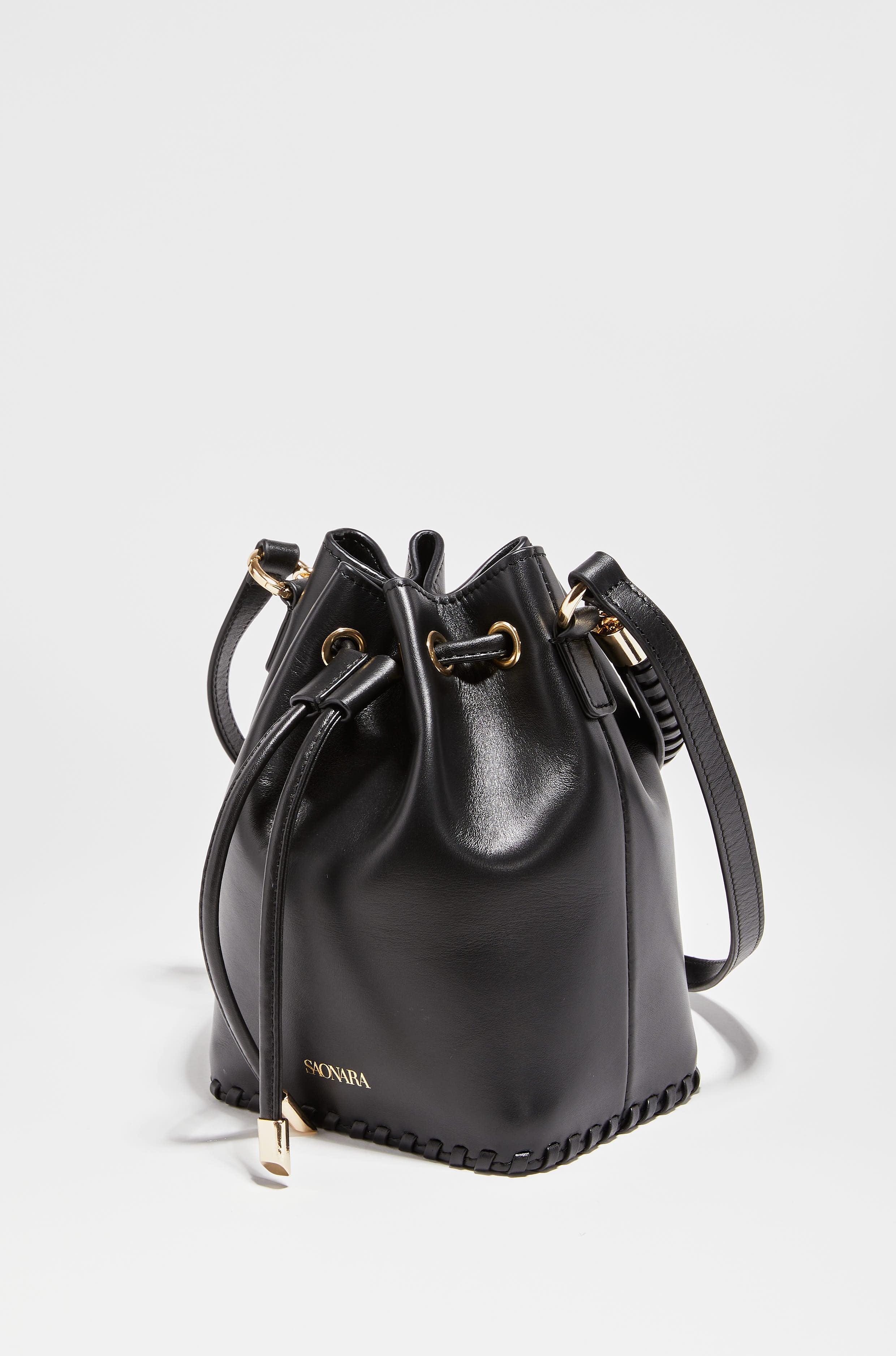 Mini Bucket Bag Black Leather