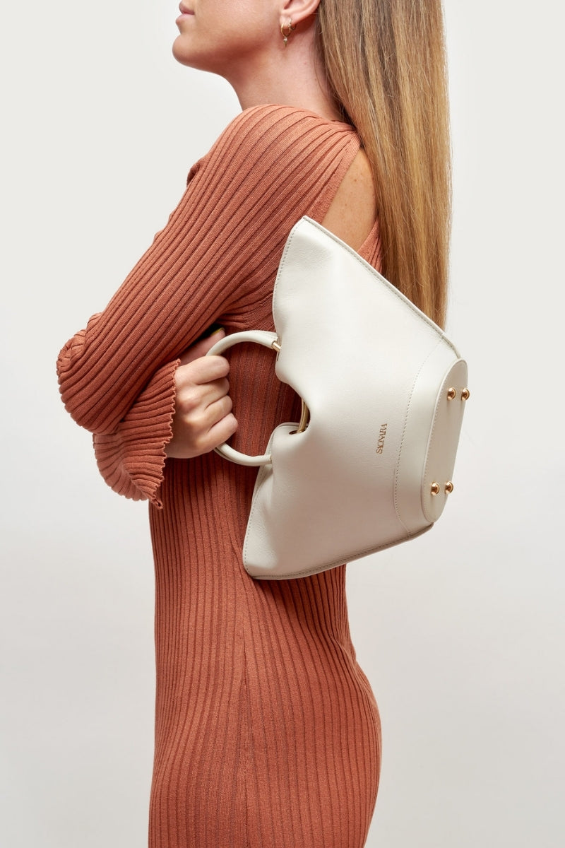 Mini Capazo Bag Ivory Leather