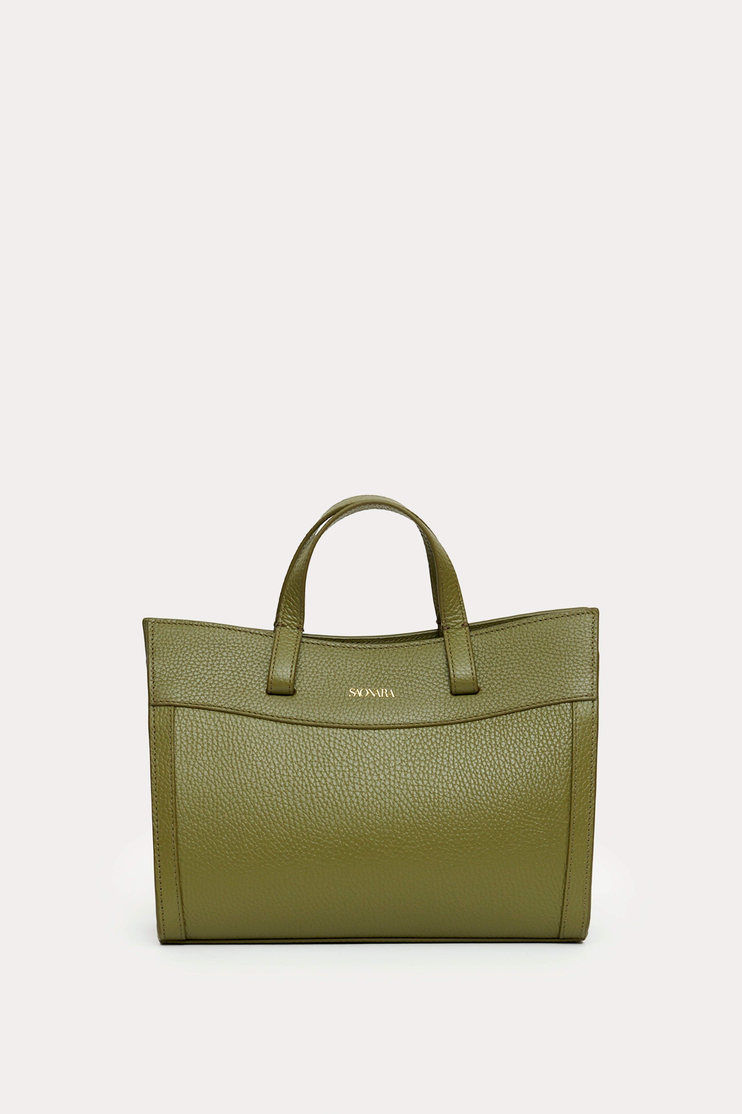 Mini Shopping Bag Khaki Piel