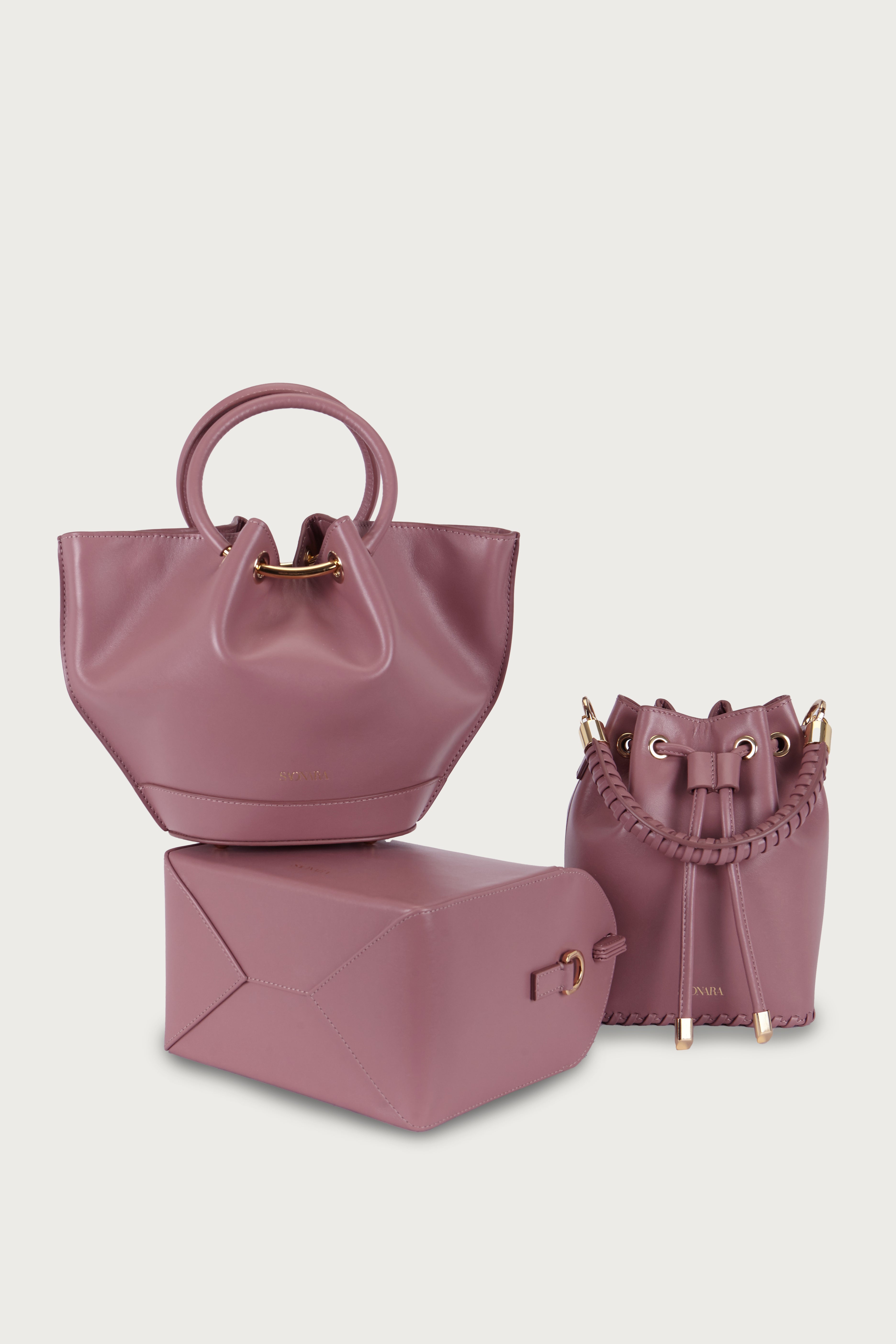 Mini Capazo Bag Rosae Leather
