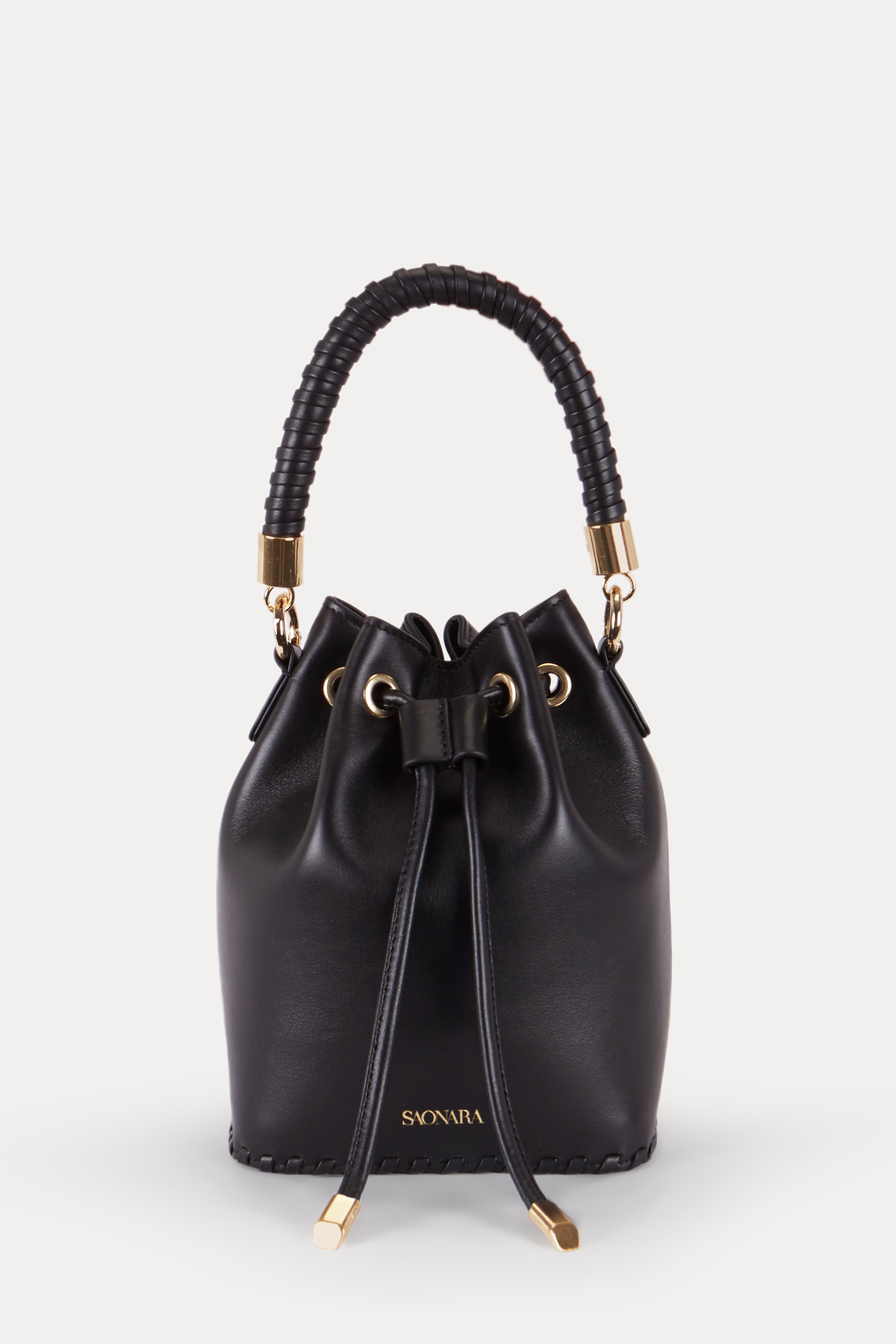 SAONARA MINI BUCKET BLACK PIEL