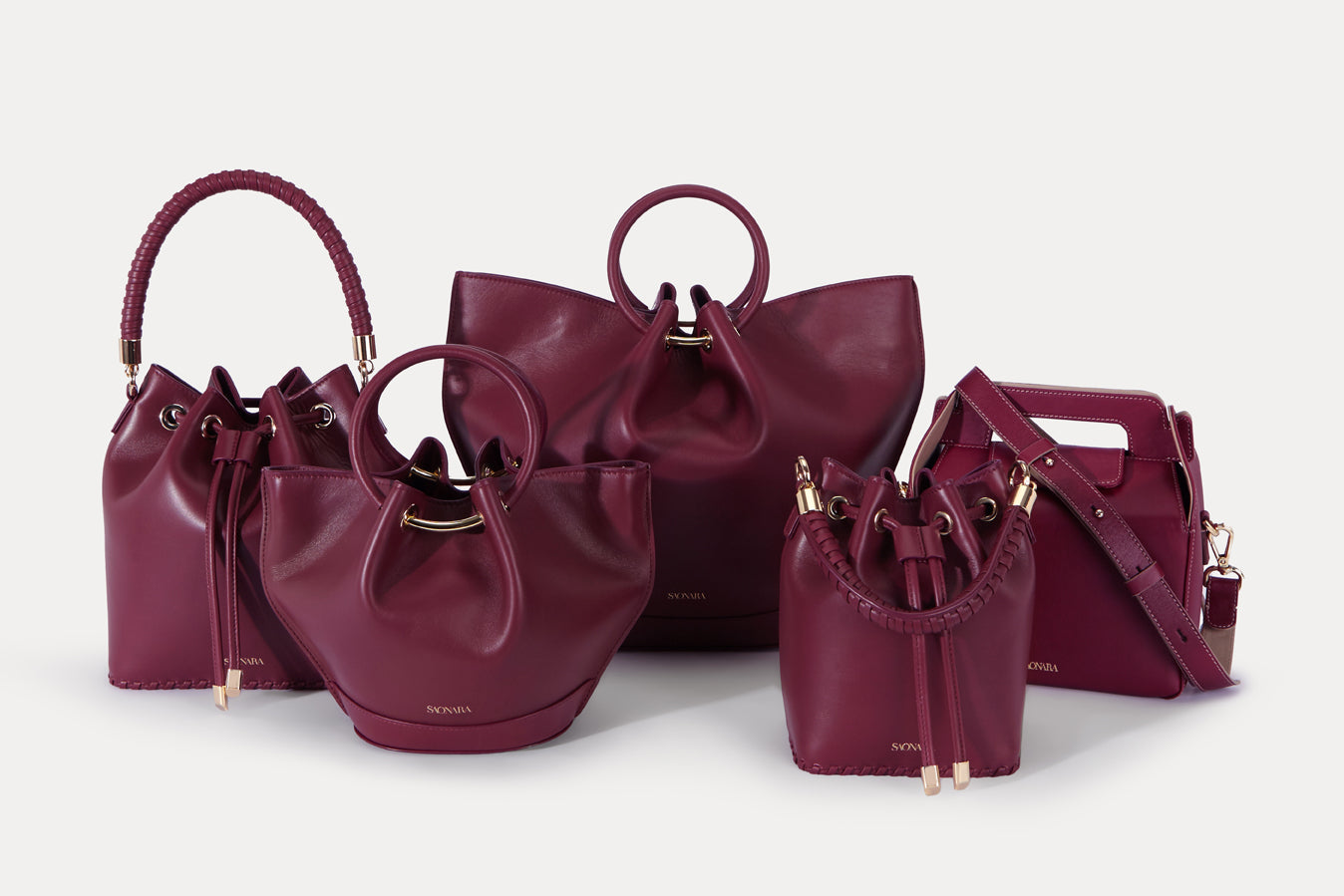 SAONARA MINI BUCKET BERRY PIEL