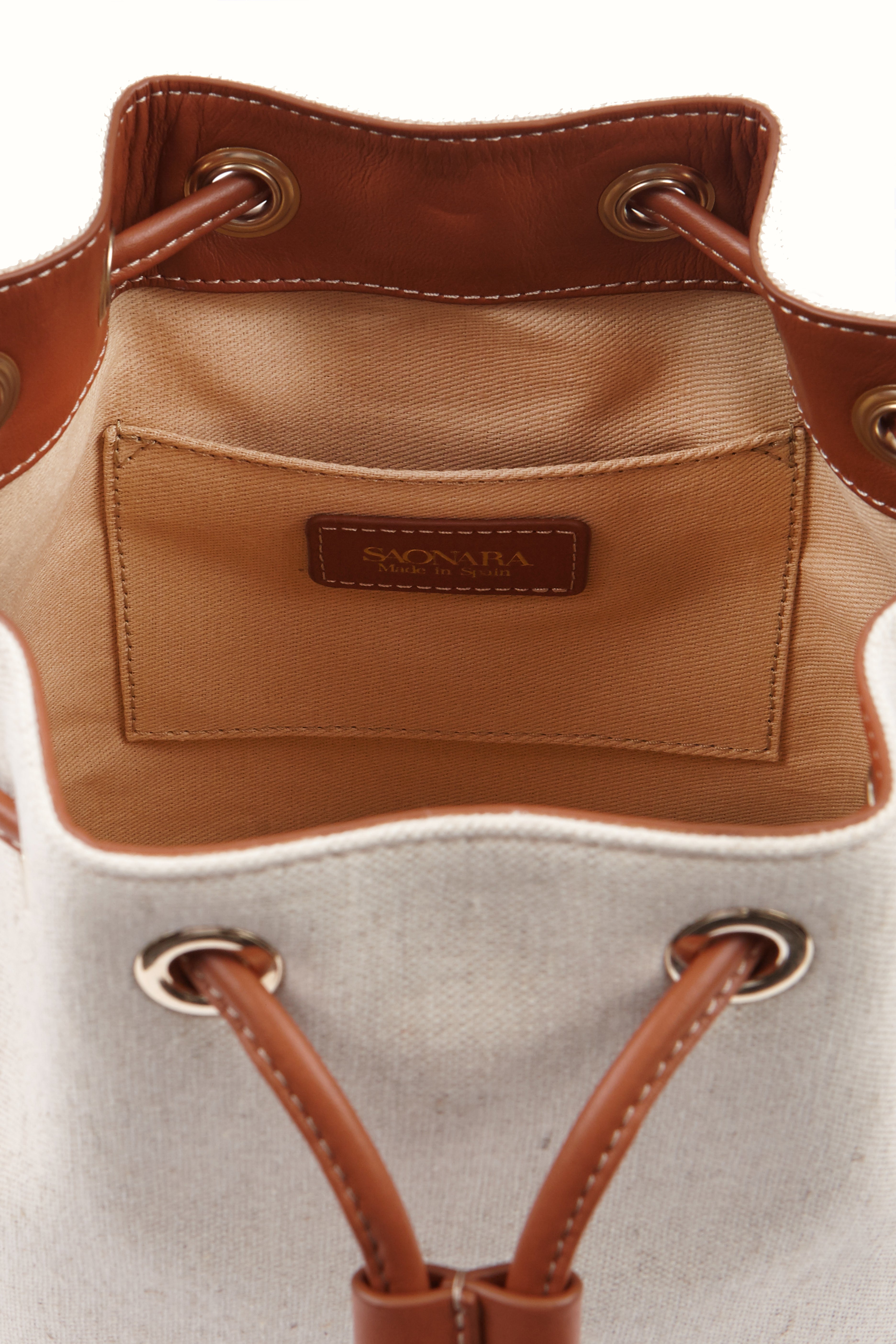 SAONARA BUCKET LINO / CARAMELO PIEL