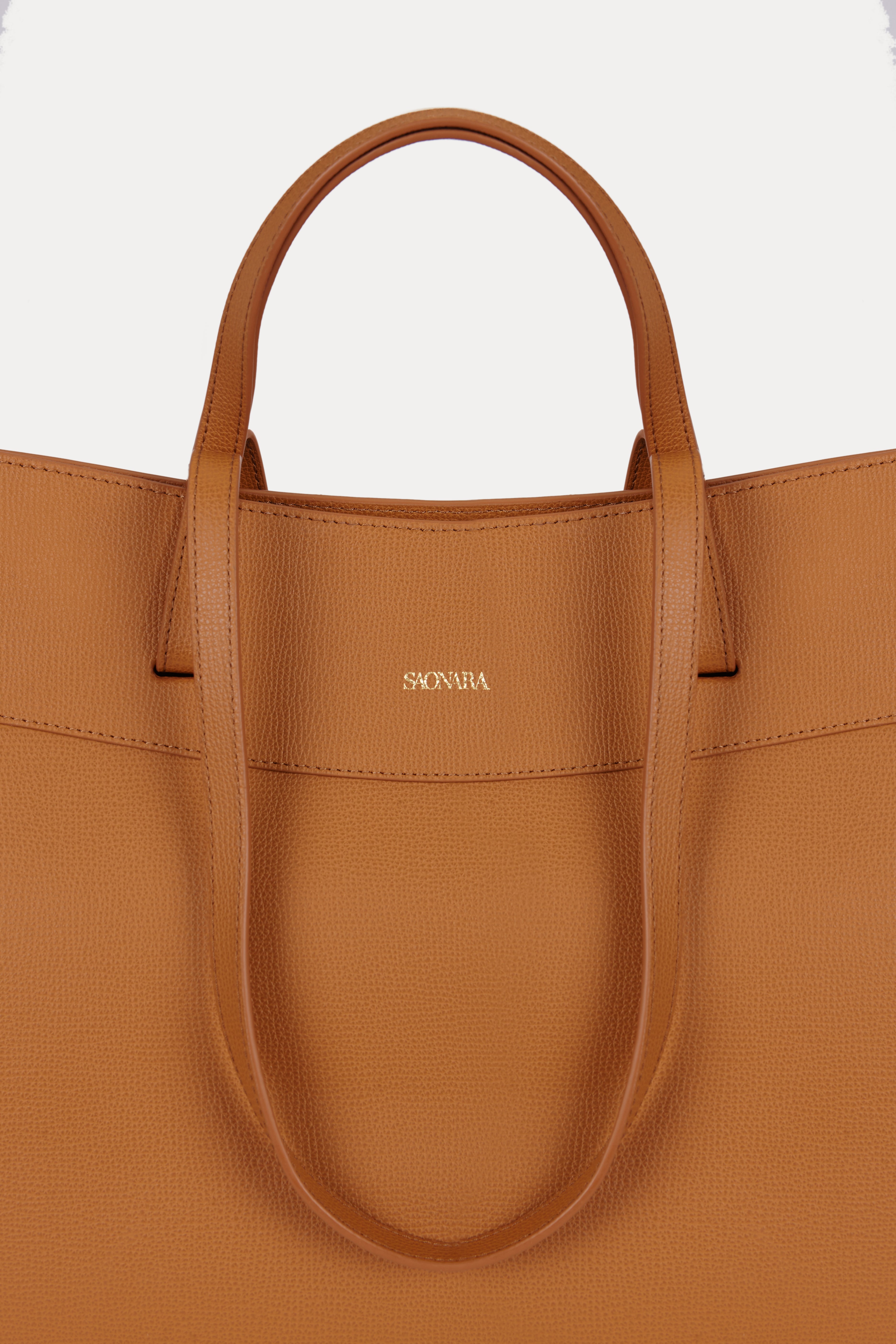 SAONARA SHOPPING BAG CAMEL LEATHER