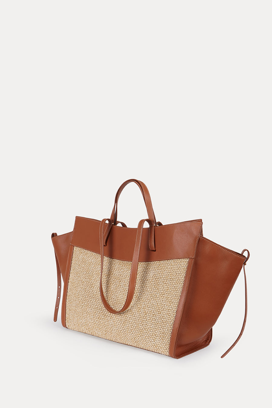 Shopping Bag Caramel Rafia/Piel
