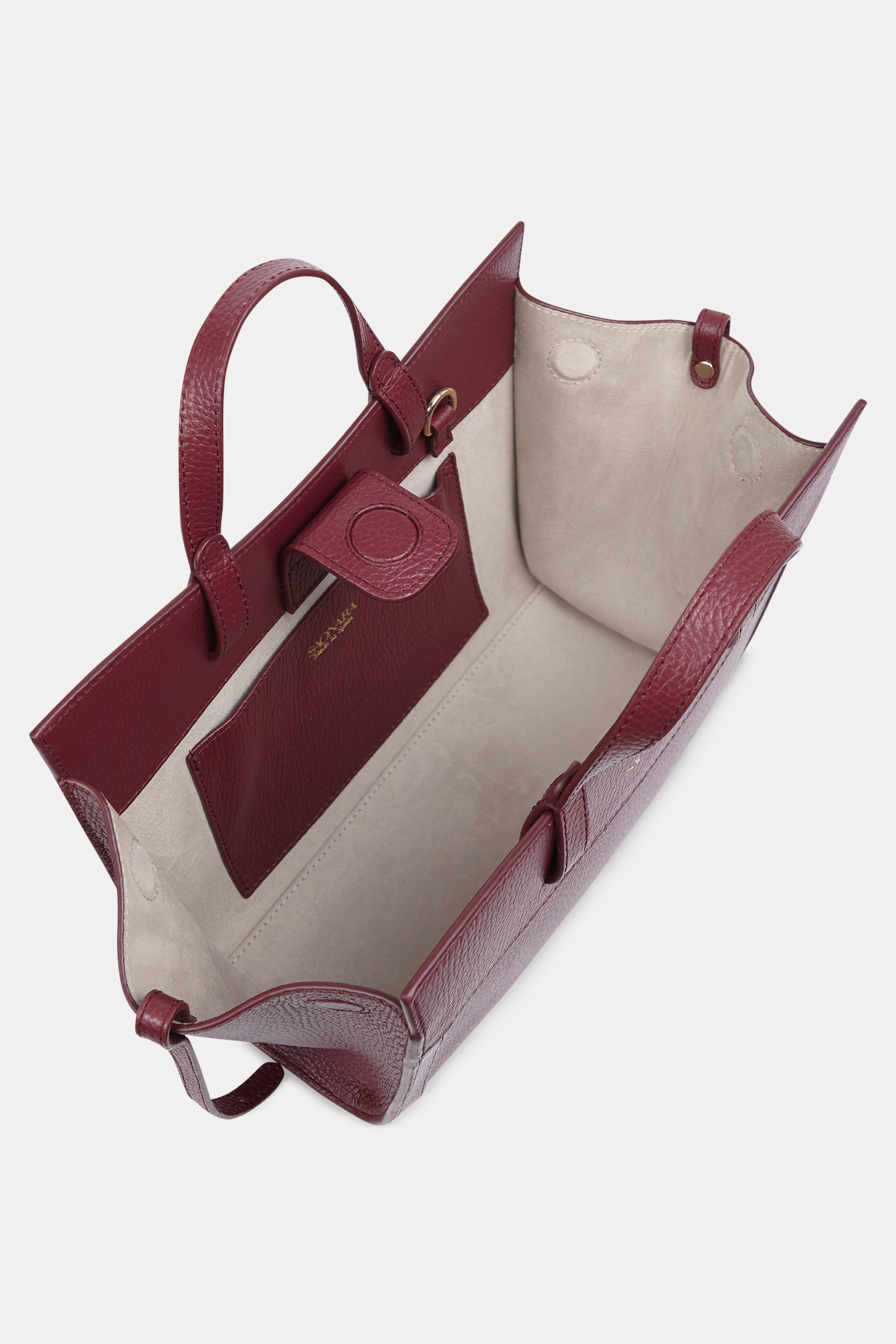 SAONARA MINI SHOPPING BAG BERRY PIEL