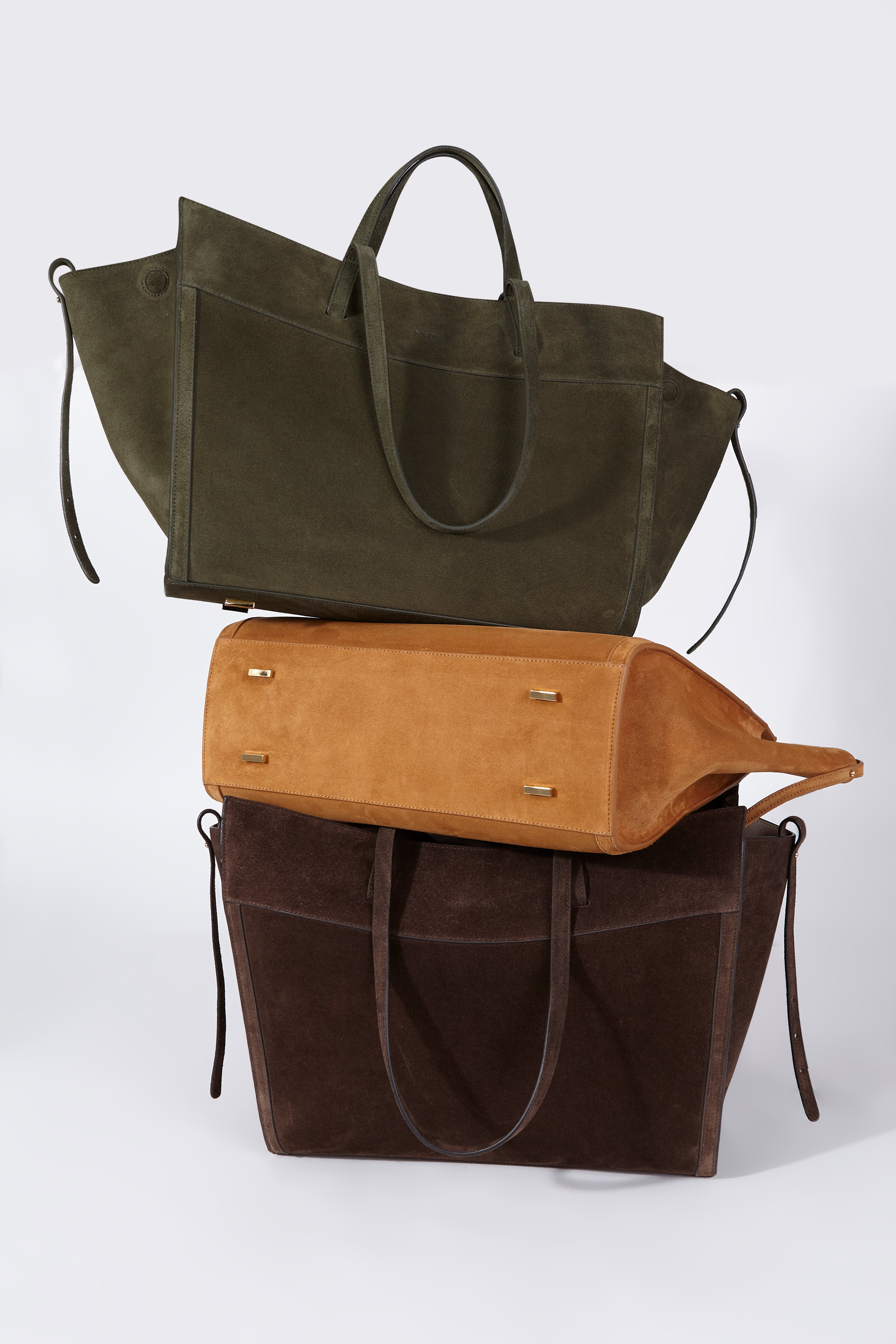 Shopping Bag Olive Suede