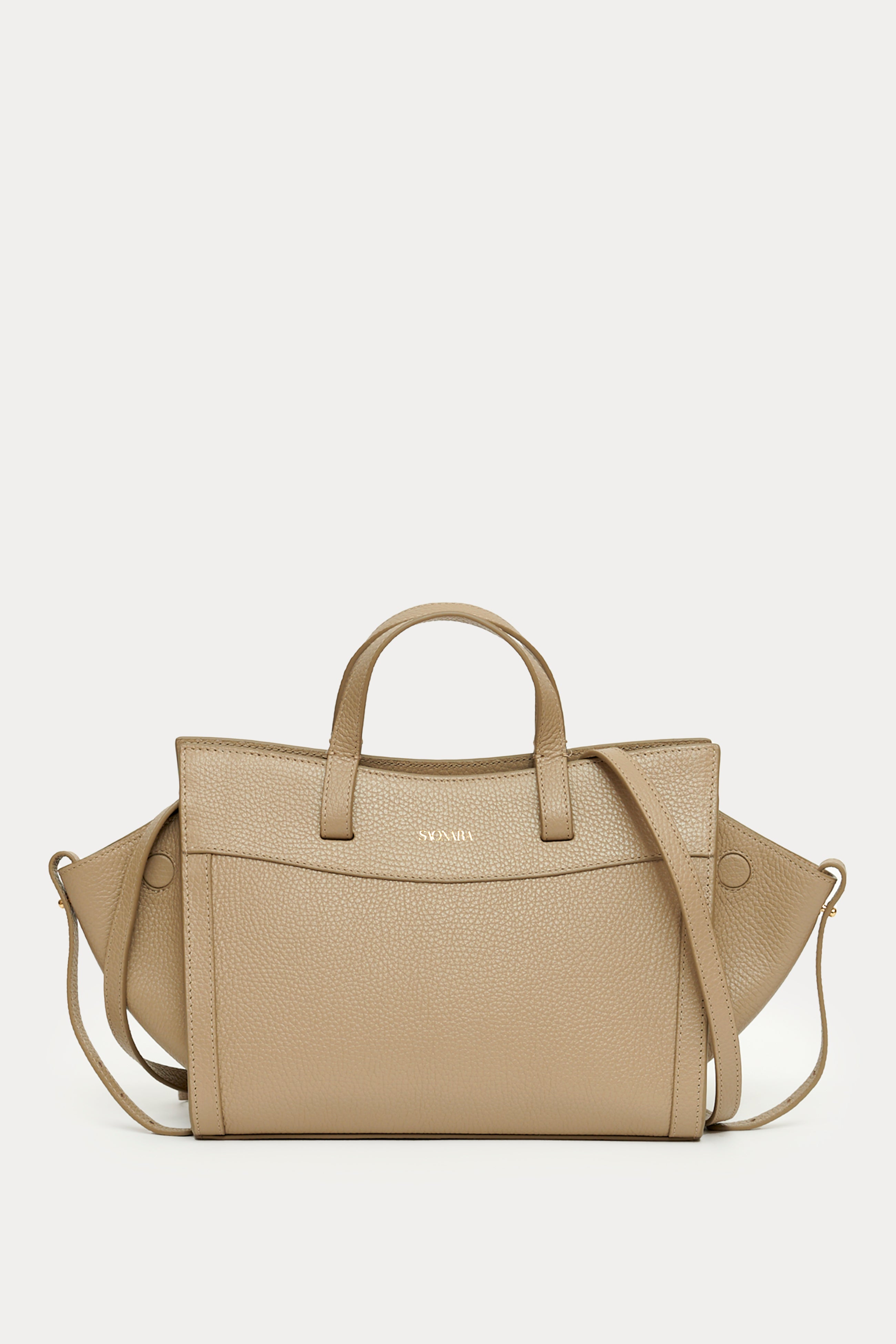 Mini Shopping Bag Taupe Piel