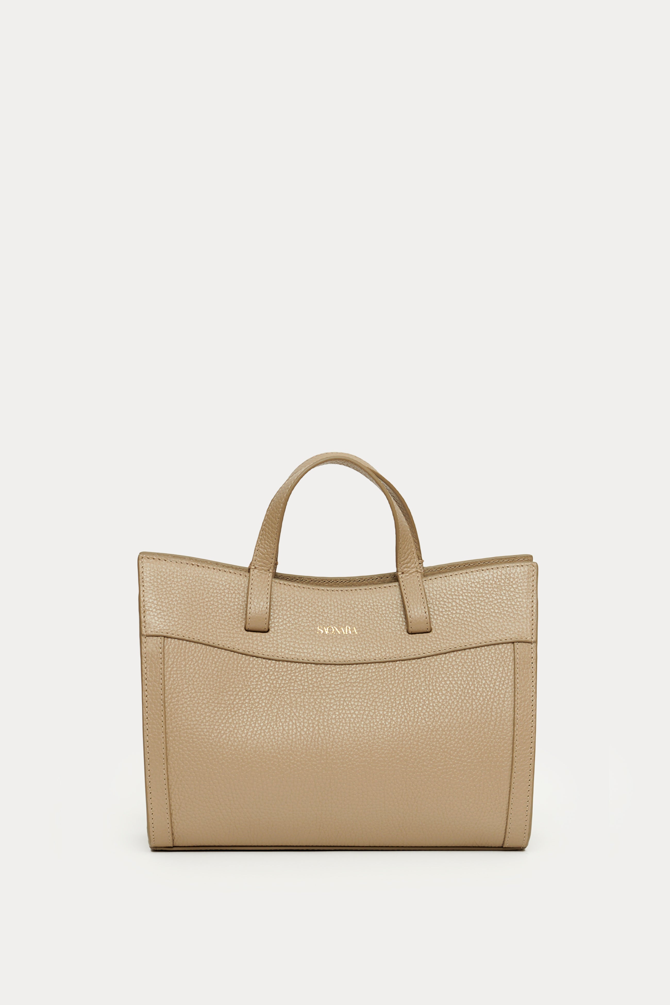 Mini Shopping Bag Taupe Piel