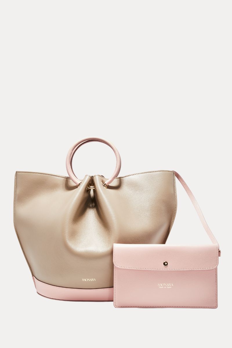 Capazo Bag Taupe/Peony Piel