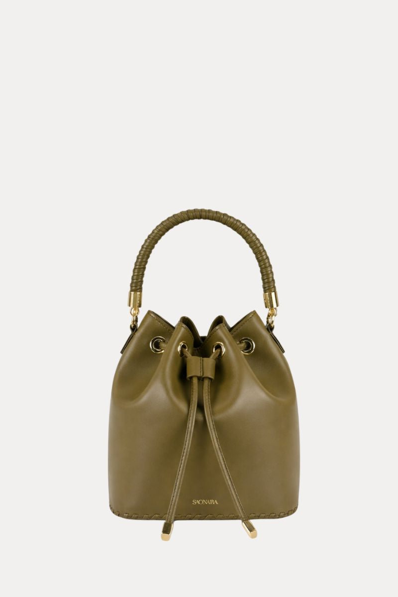 Bucket Bag Khaki Leather