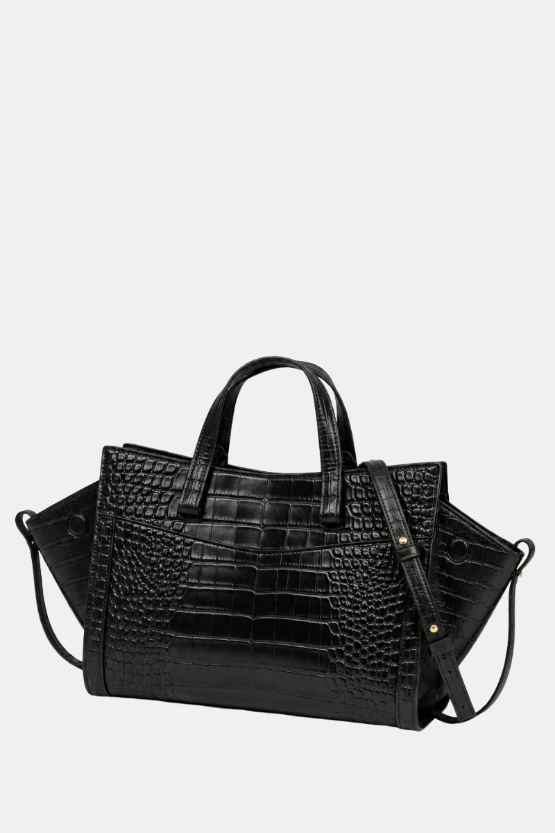 Mini Shopping Black Croc