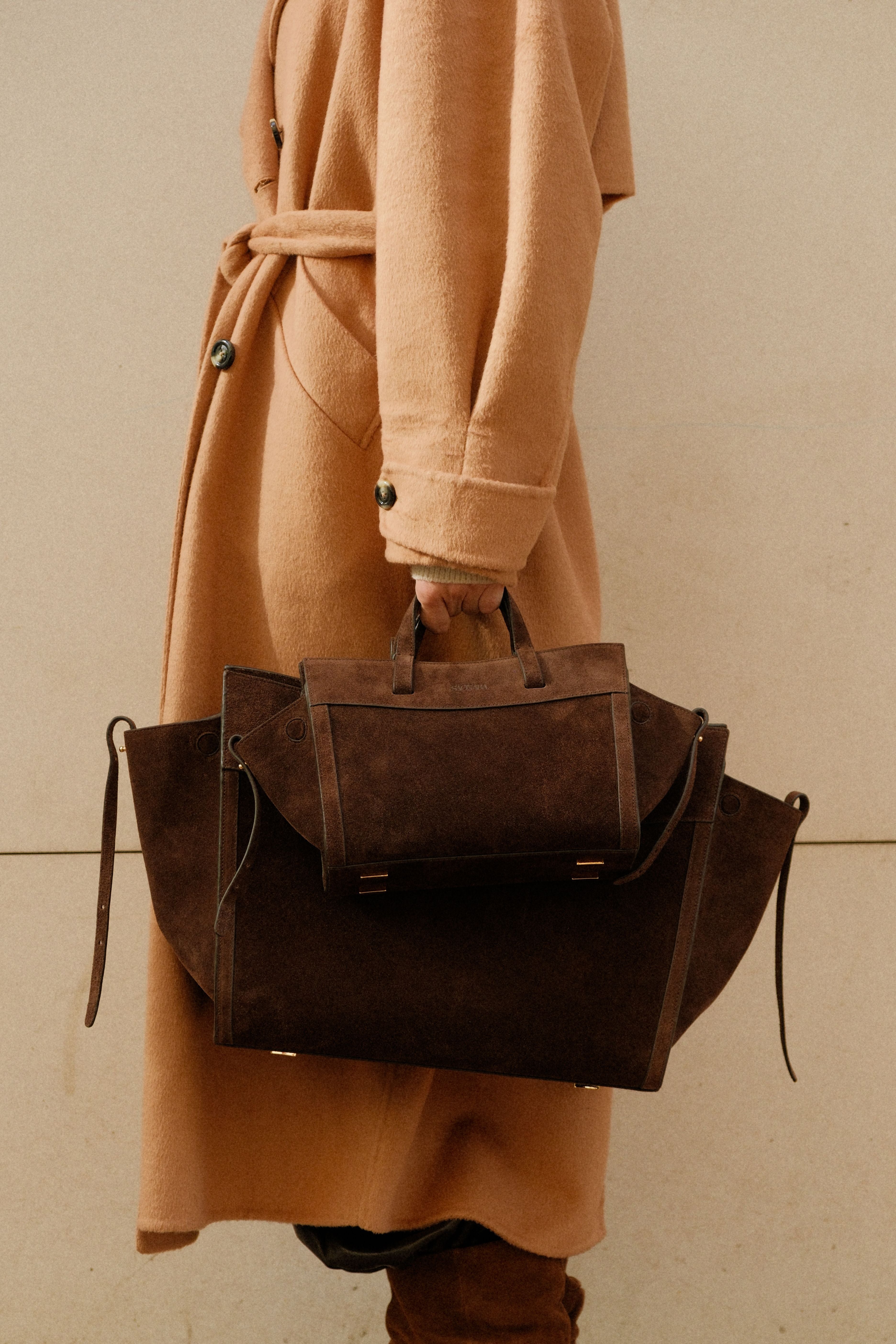 Mini Shopping Chocolat Suede