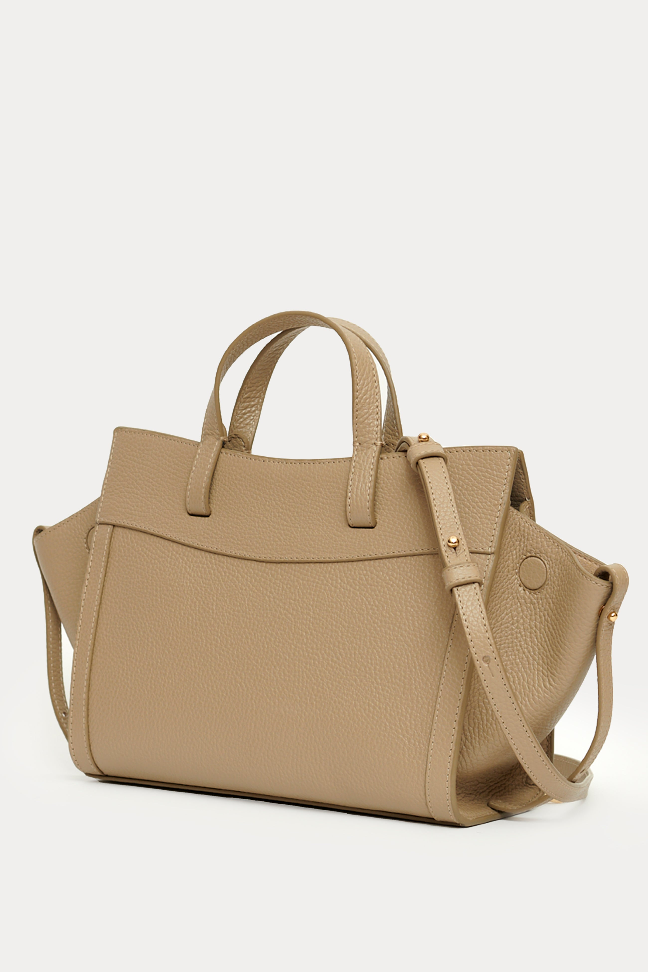 Mini Shopping Bag Taupe Piel