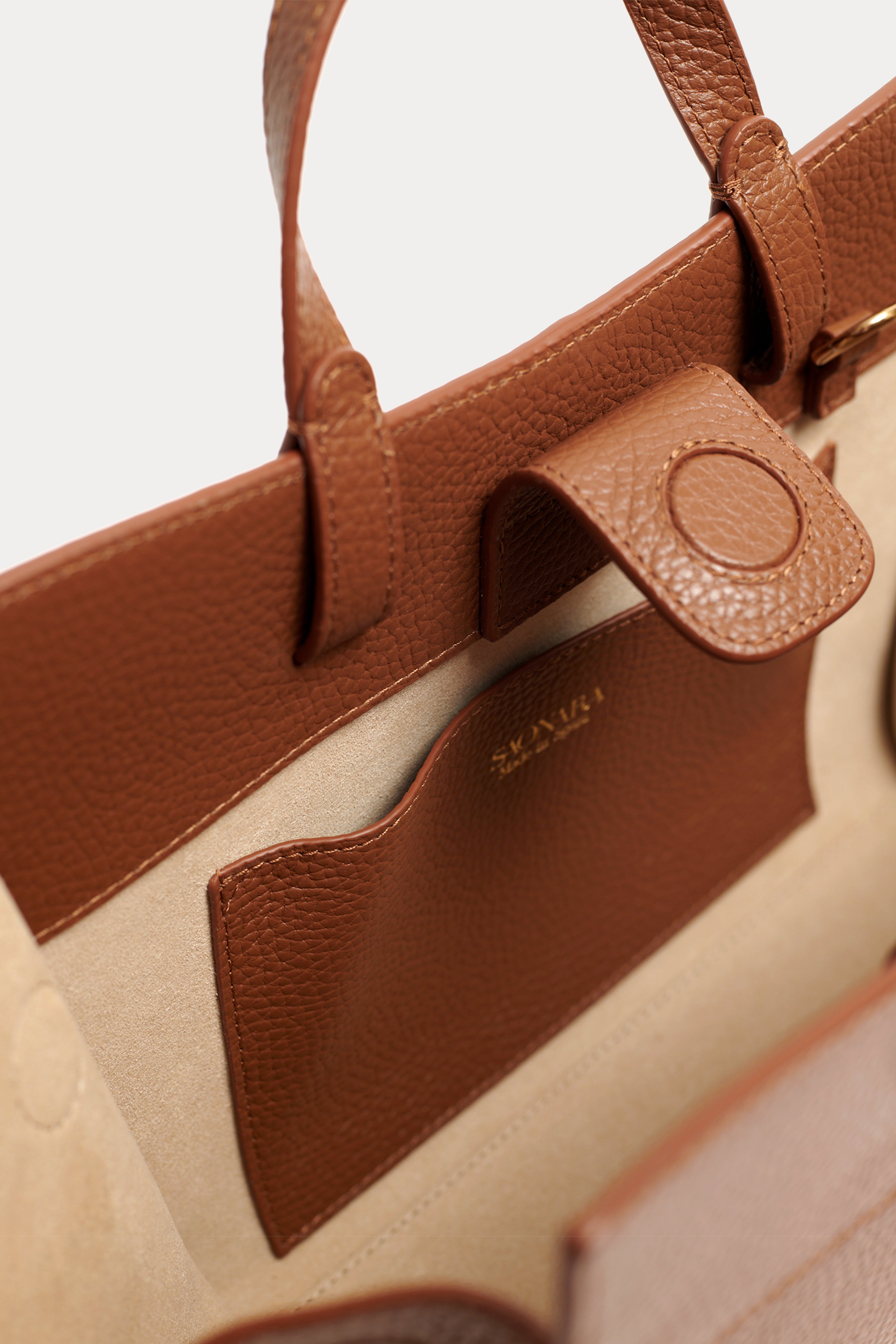 SAONARA MINI SHOPPING BAG CHESTNUT PIEL