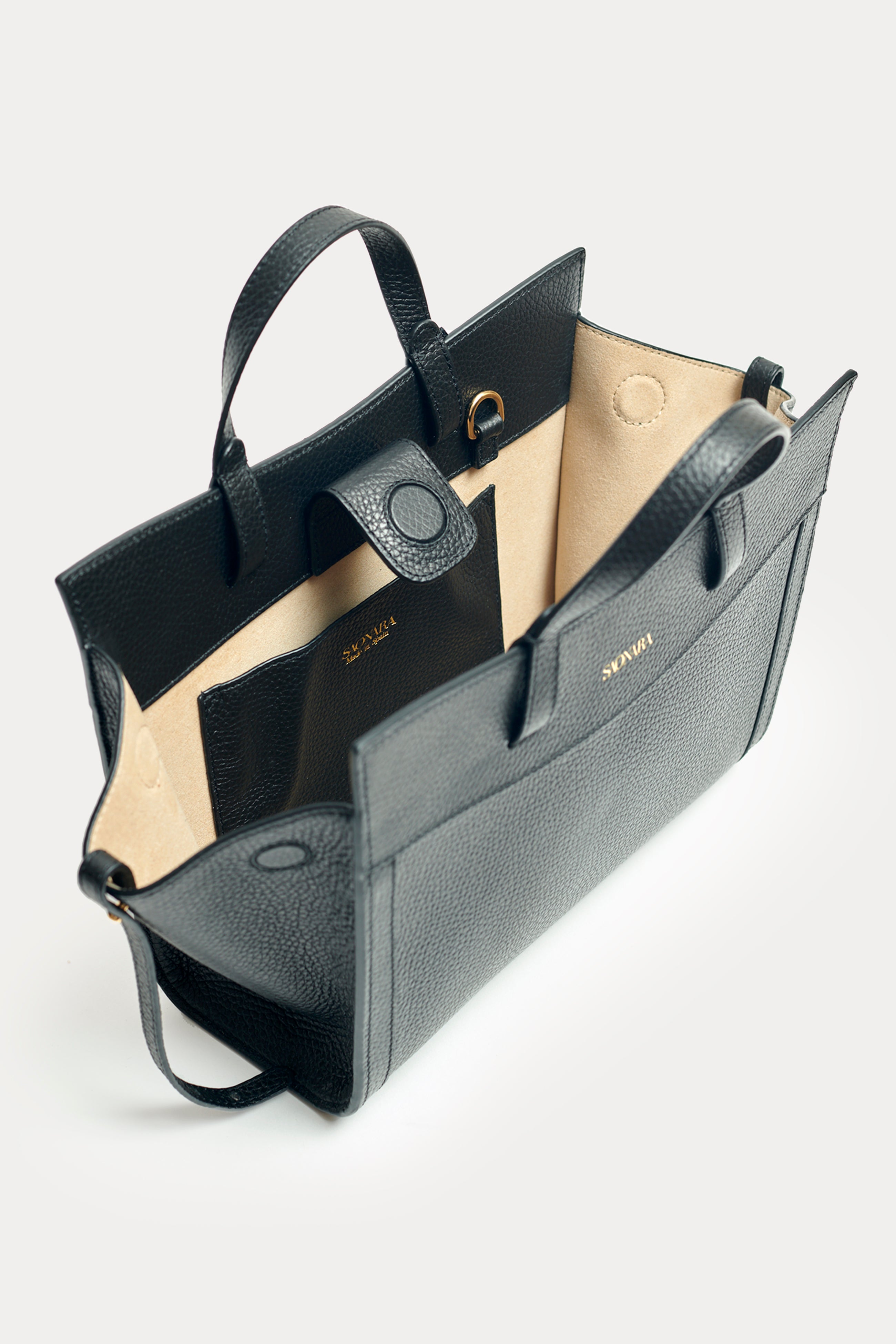 SAONARA MINI SHOPPING BAG BLACK PIEL