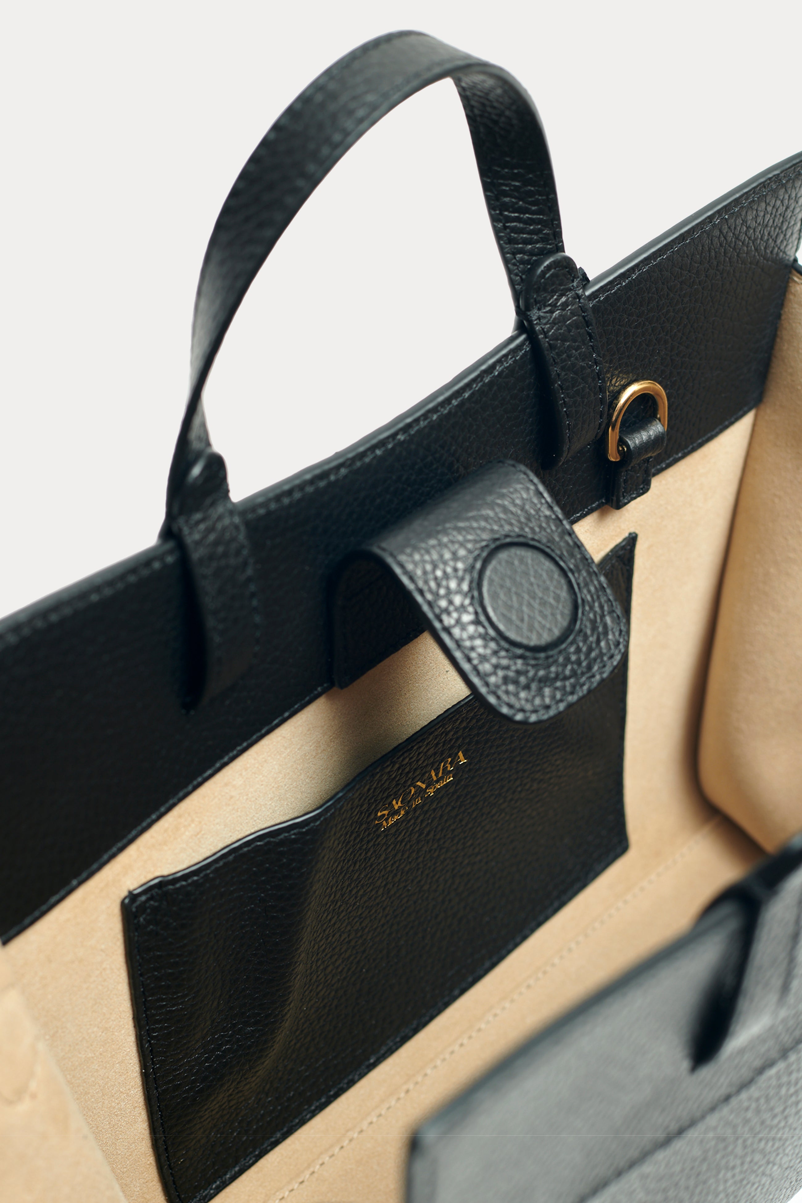SAONARA MINI SHOPPING BAG BLACK PIEL