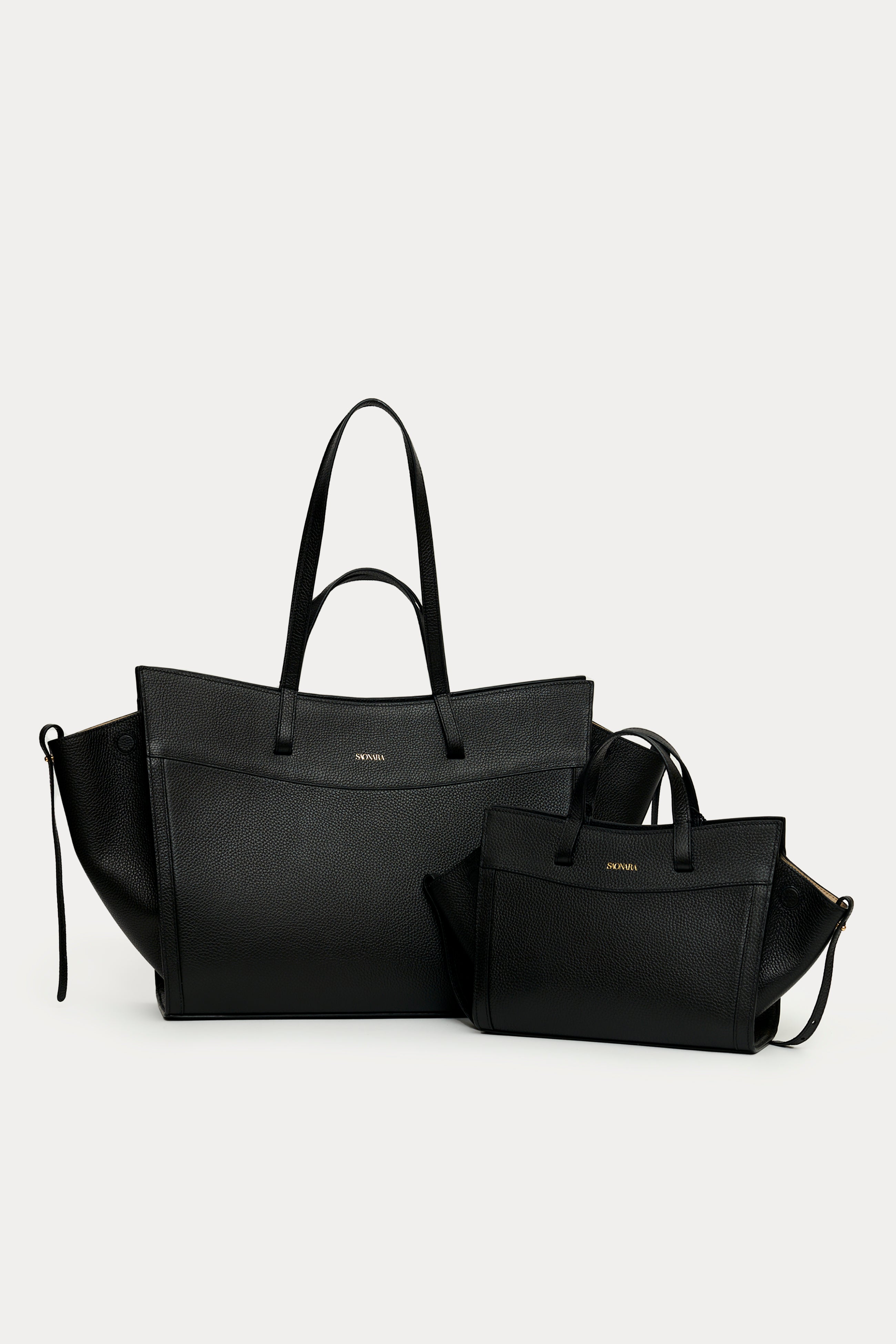 SAONARA MINI SHOPPING BAG BLACK PIEL