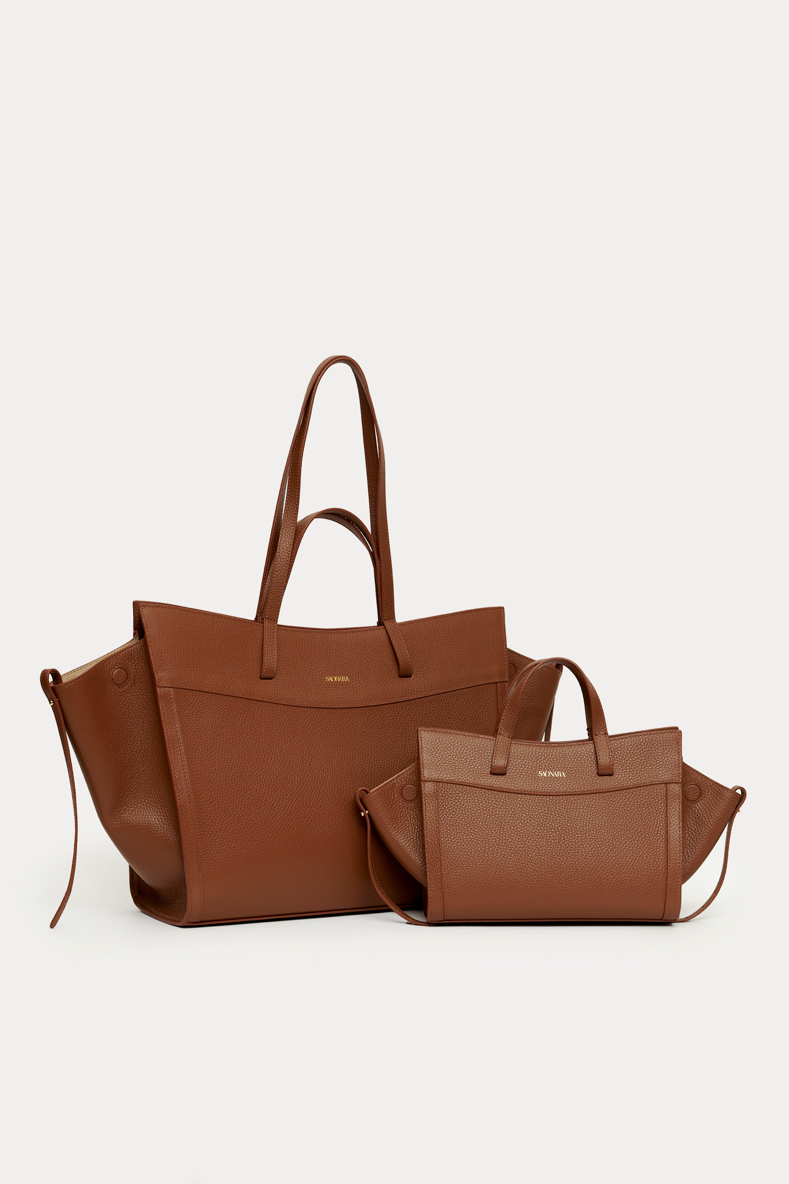 SAONARA MINI SHOPPING BAG CHESTNUT PIEL