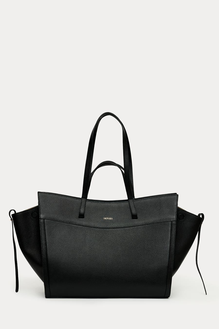 Shopping Bag Black Leather
