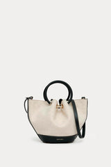 Mini Capazo Bag Lino/Black Piel