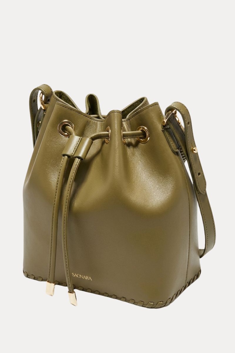 Bucket Bag Khaki Leather