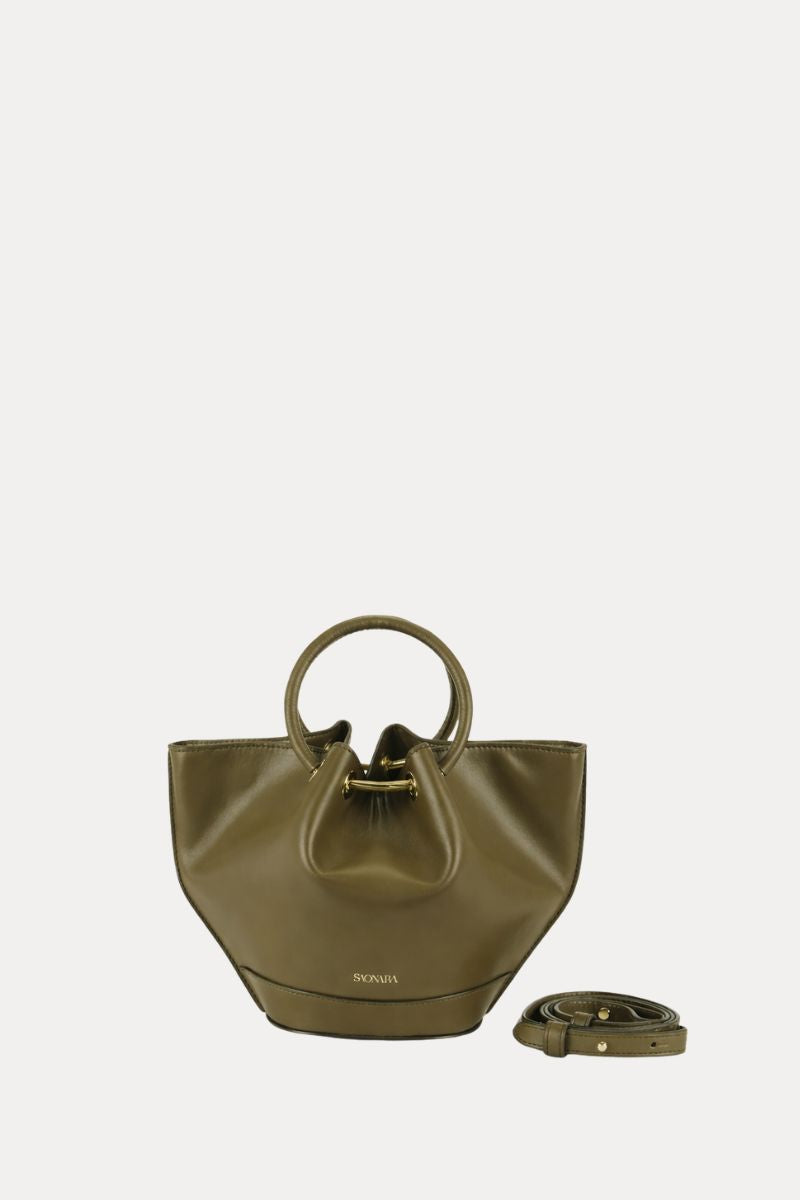 Mini Capazo Bag Khaki Piel