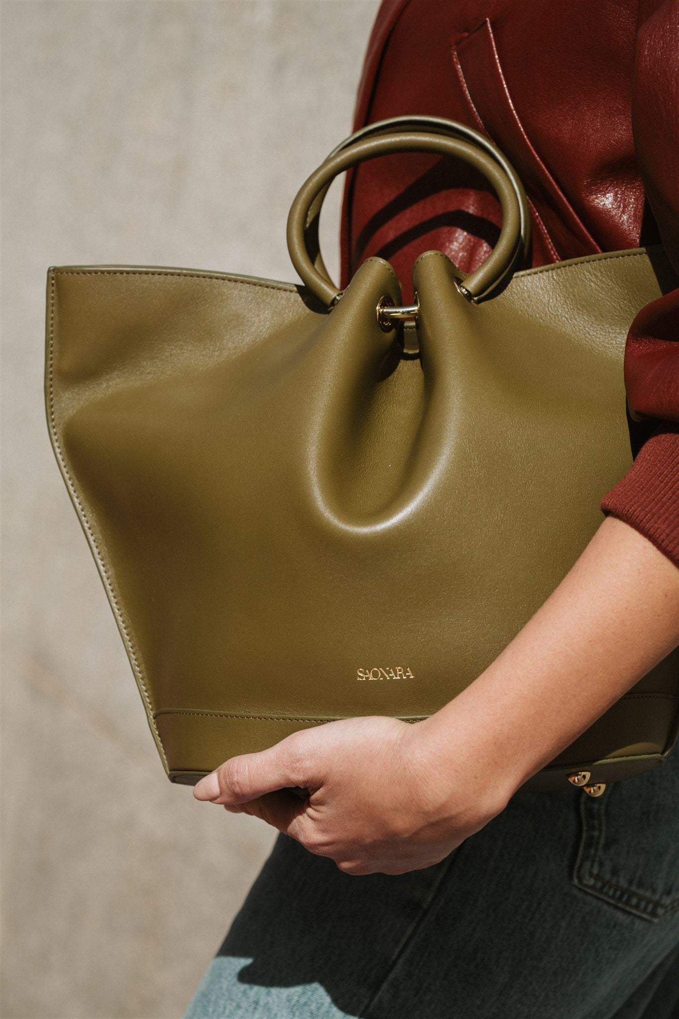 Capazo Bag Khaki Piel