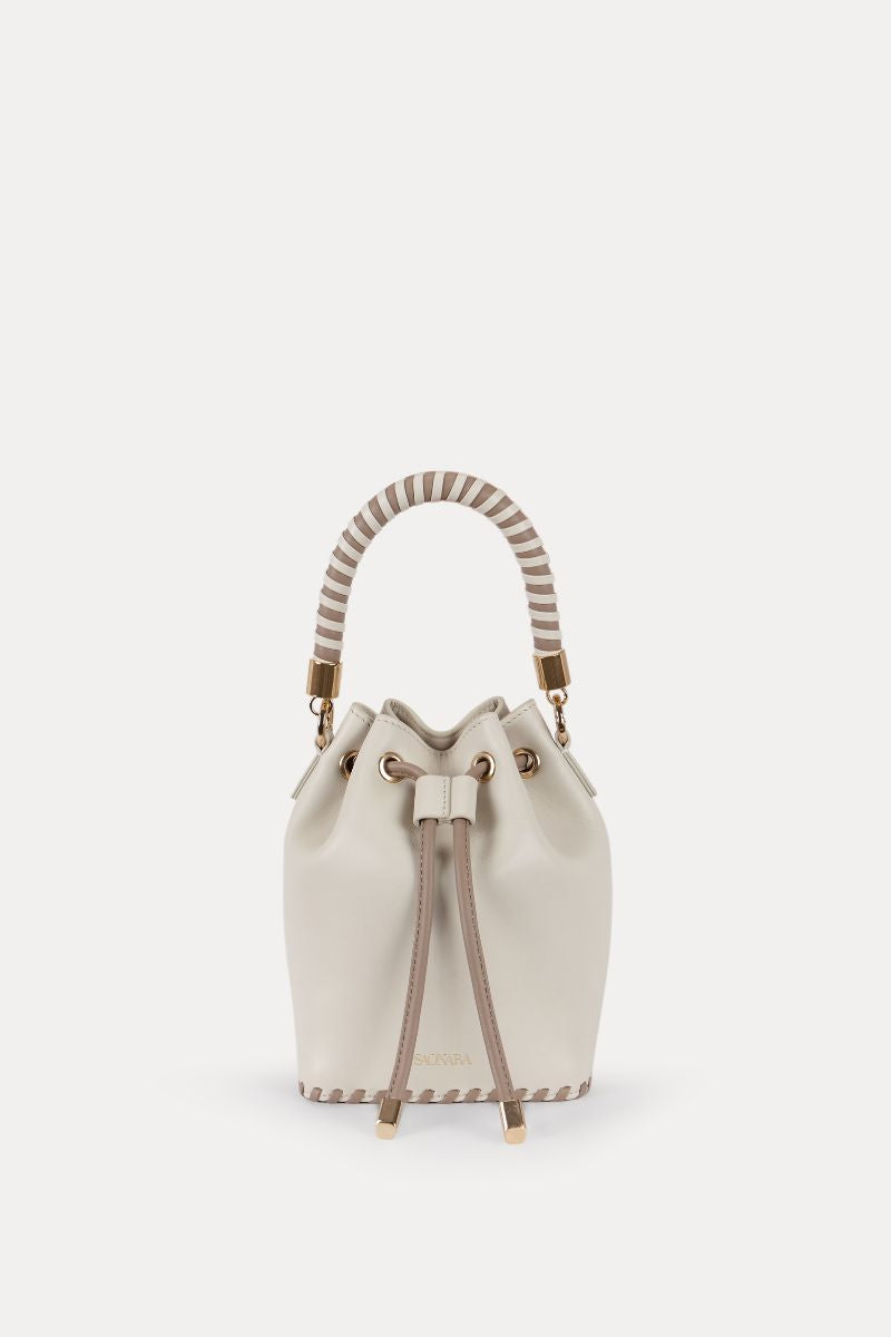 Mini Bucket Bag Ivory Leather