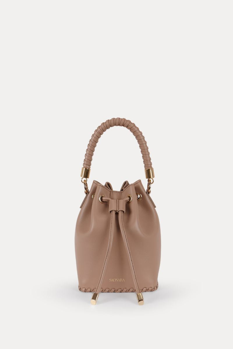 Mini Bucket Bag Moka Leather