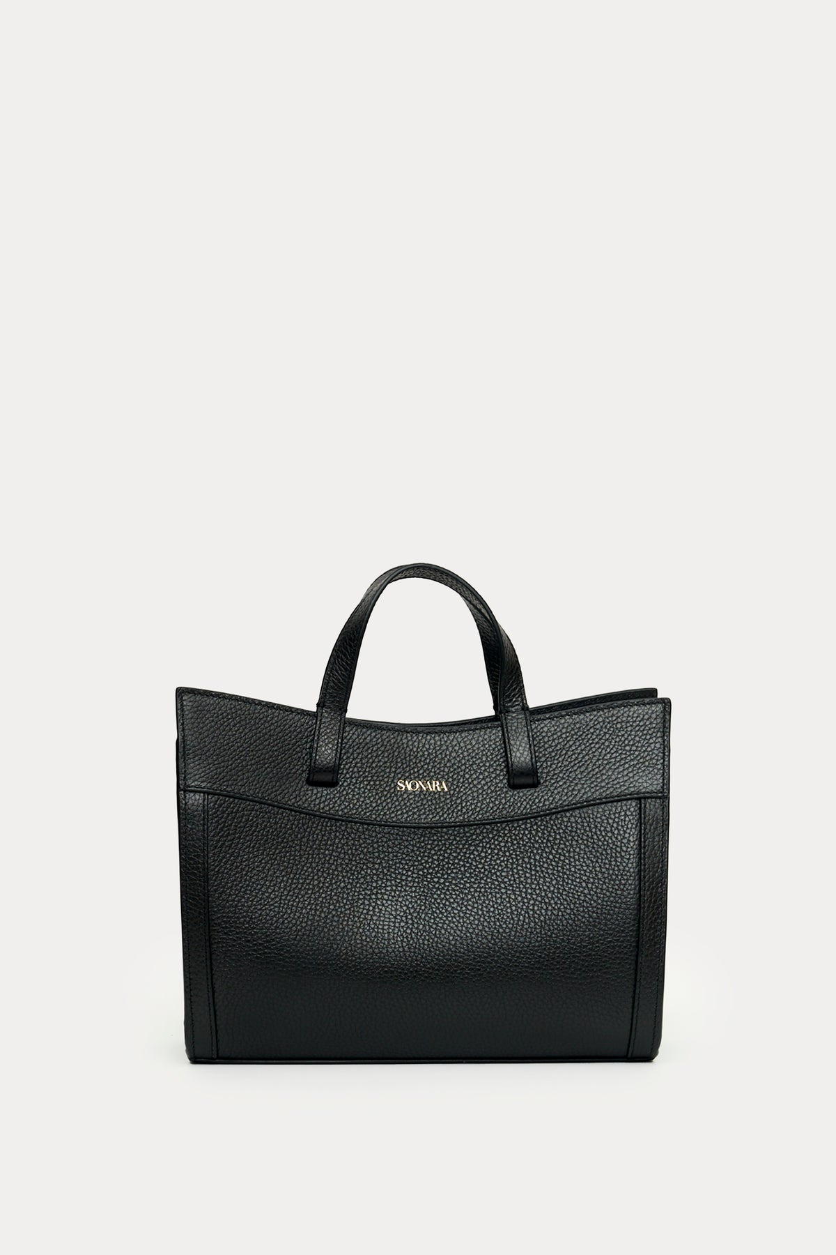 Mini Shopping Bag Black Leather