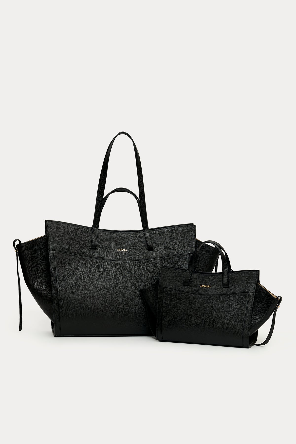 Mini Shopping Bag Black Leather