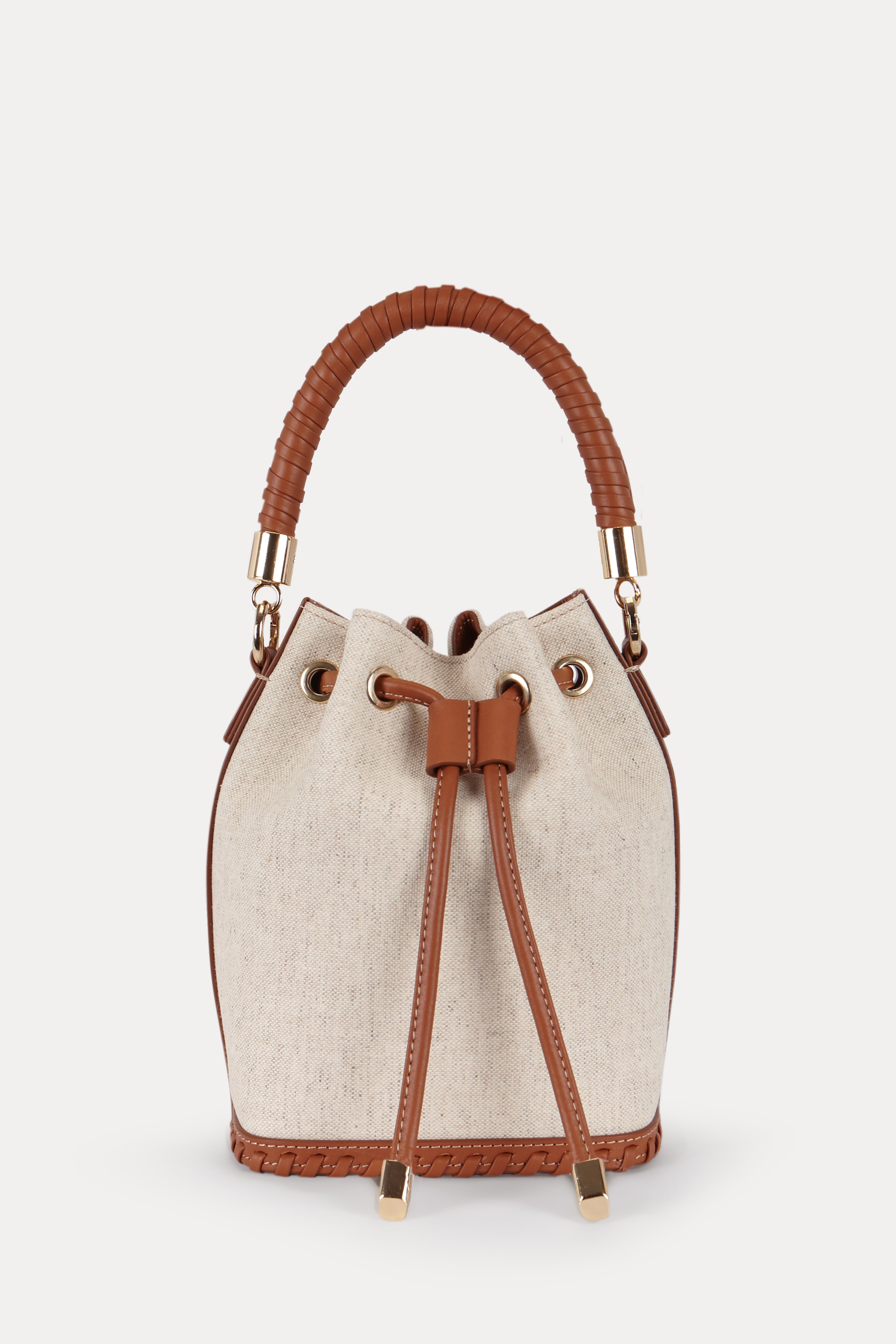 SAONARA MINI BUCKET LINO / CARAMELO PIEL
