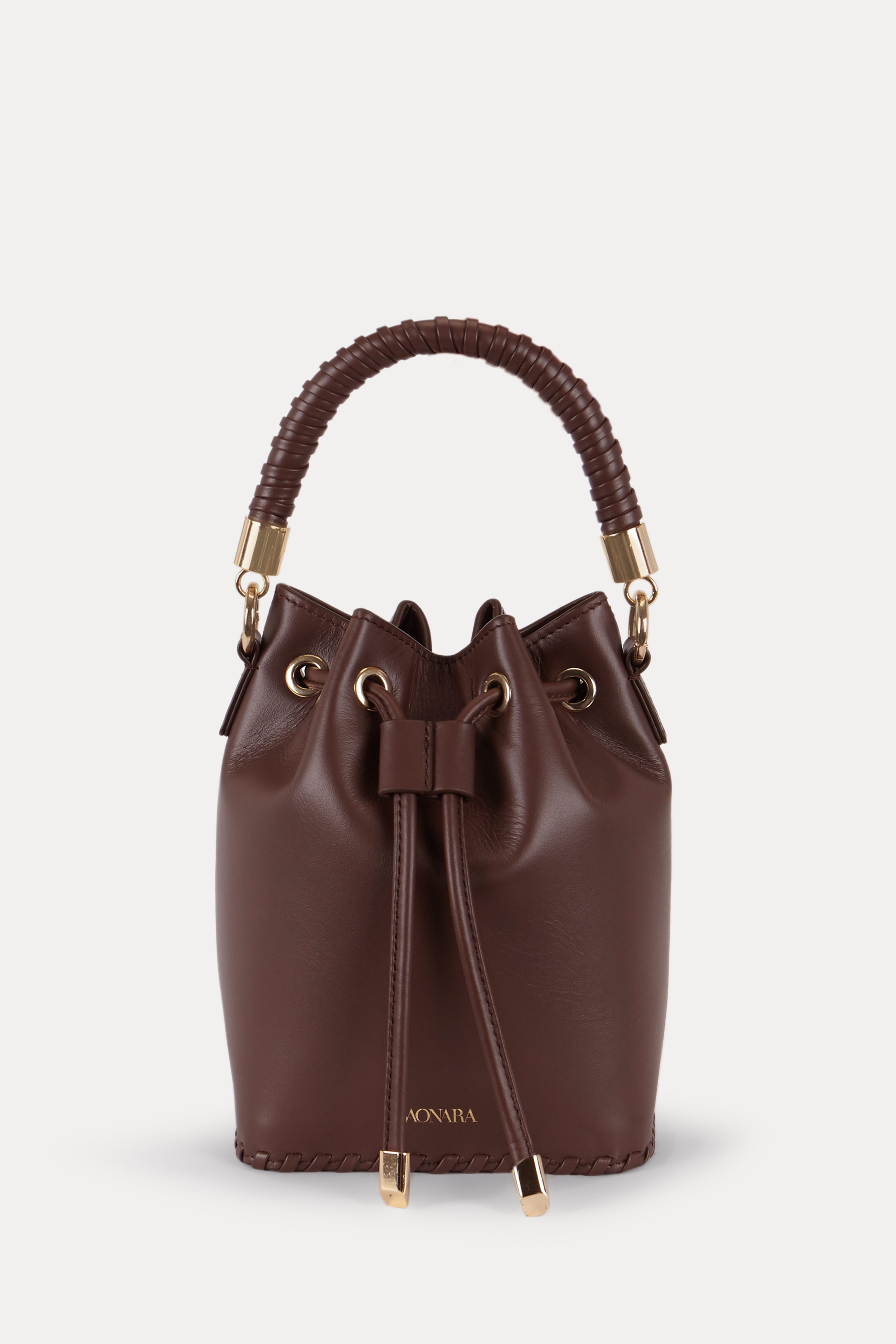 SAONARA MINI BUCKET CHOCOLATE PIEL