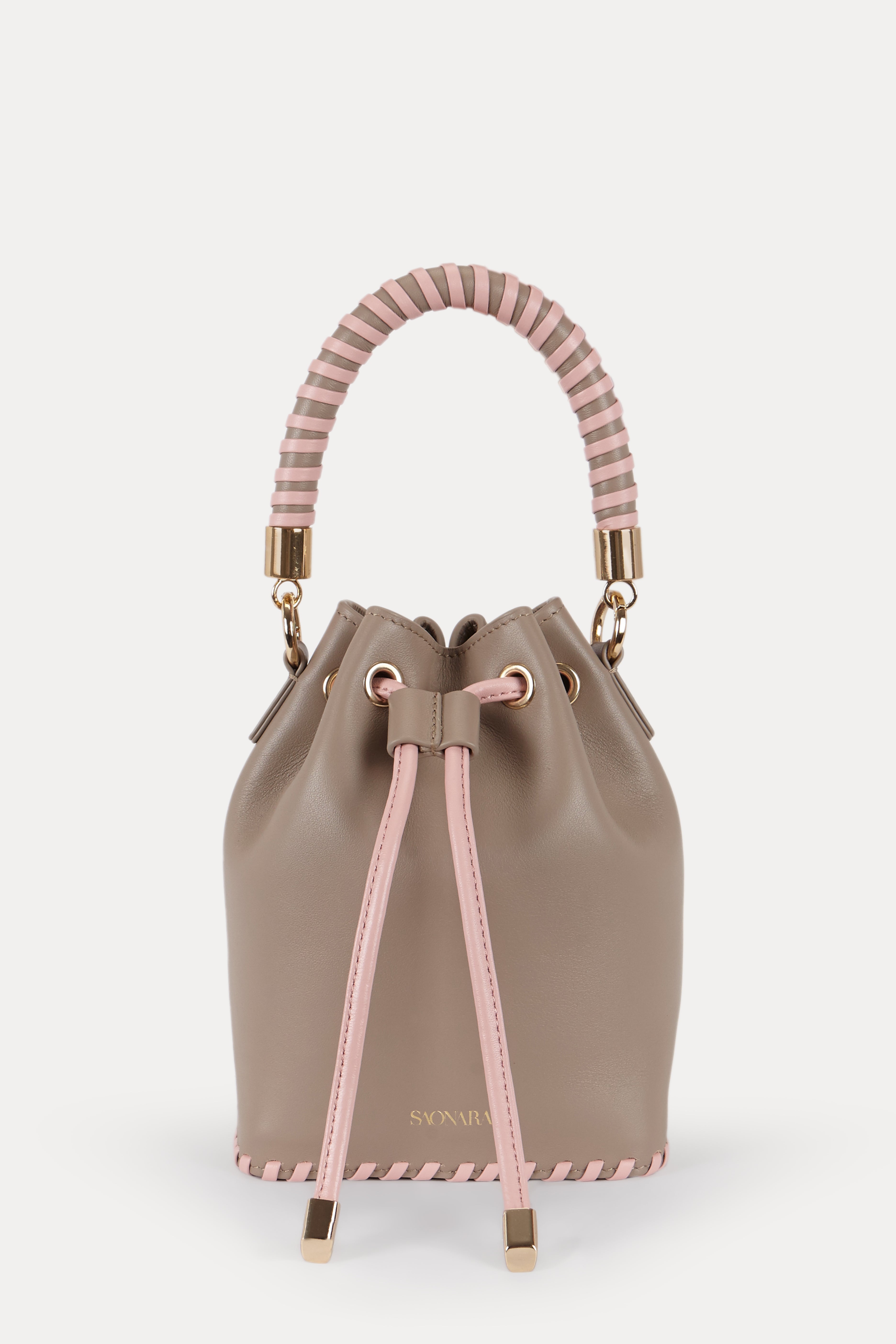 SAONARA MINI BUCKET TAUPE/PEONIA PIEL