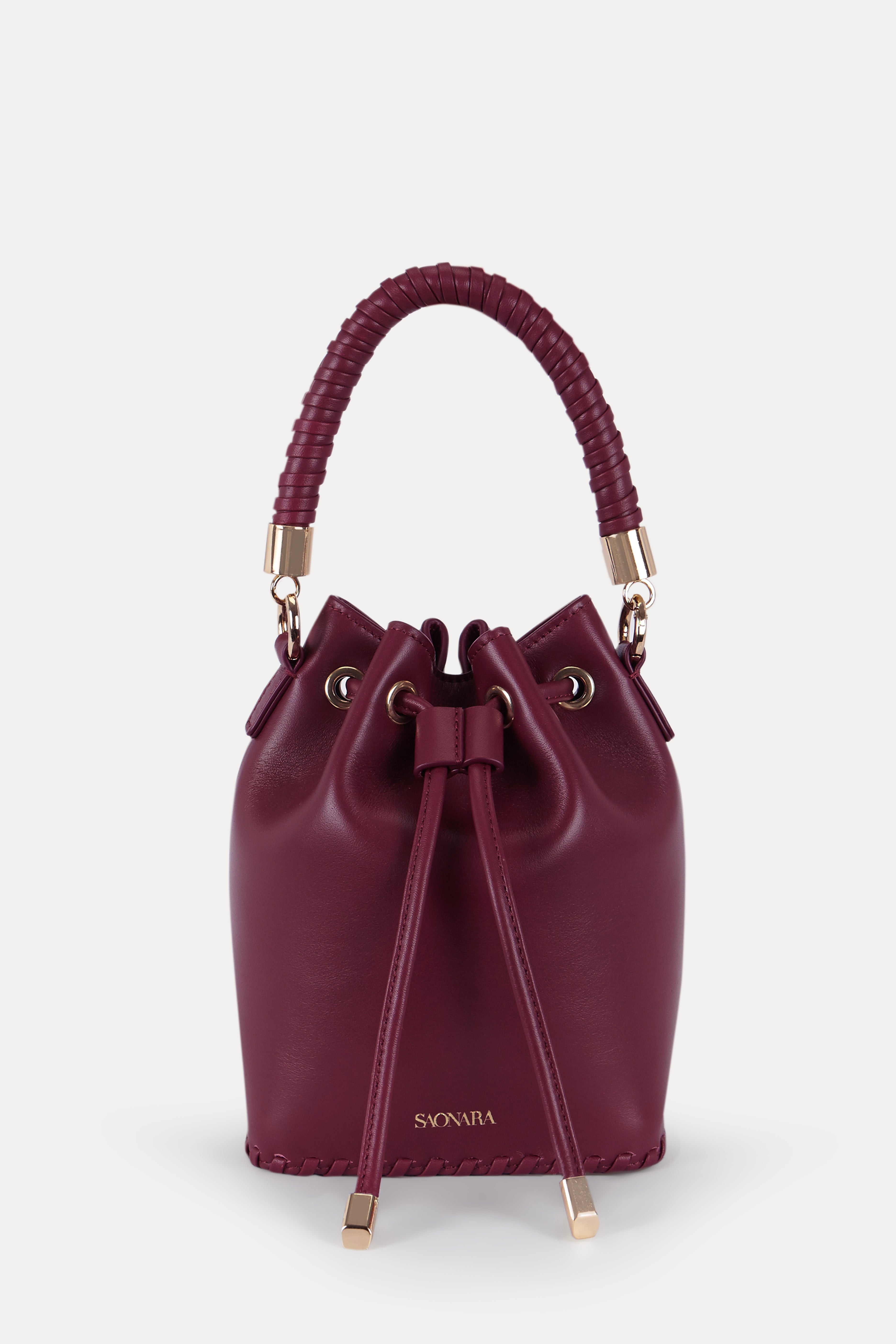 SAONARA MINI BUCKET BERRY PIEL