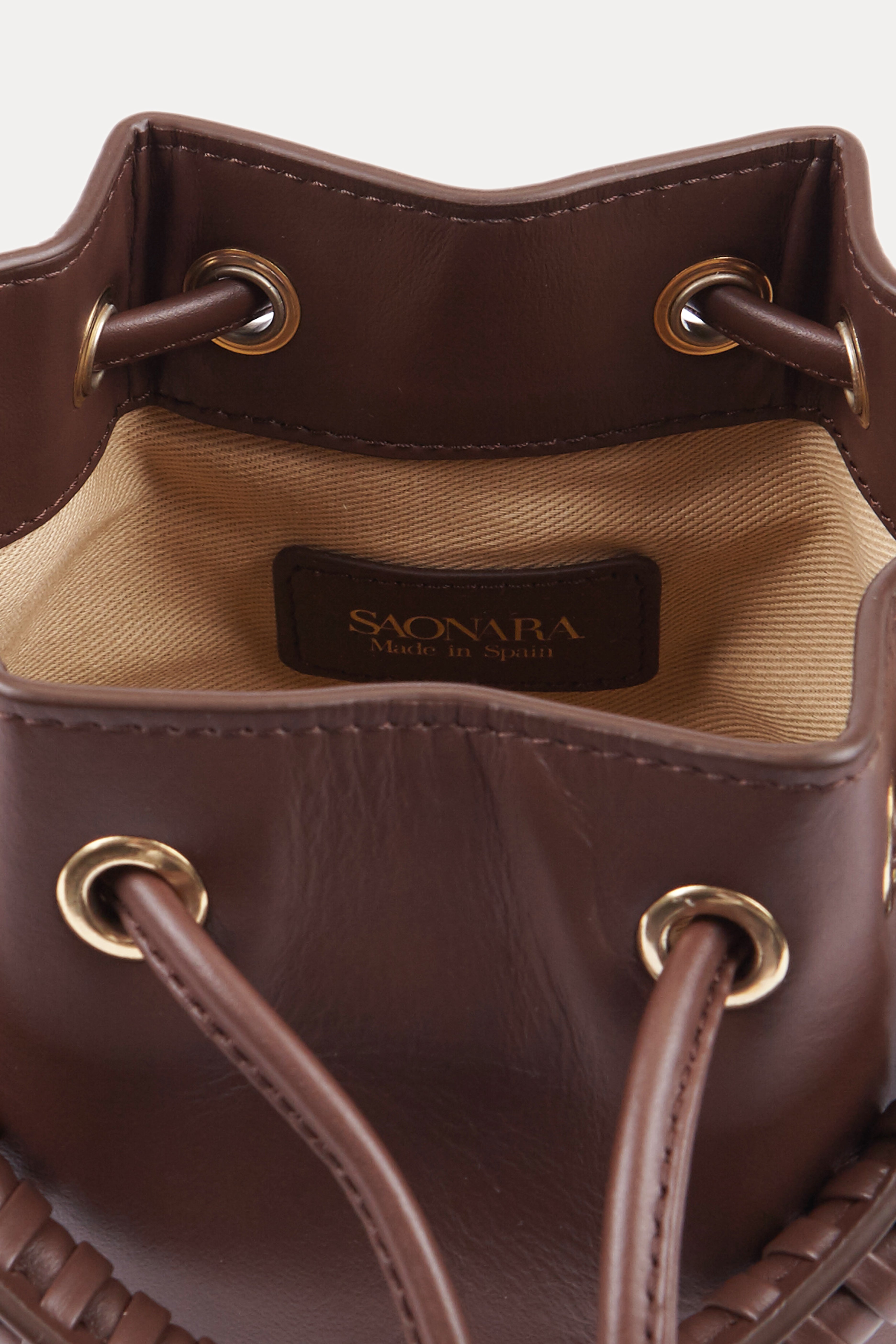 SAONARA MINI BUCKET CHOCOLATE PIEL