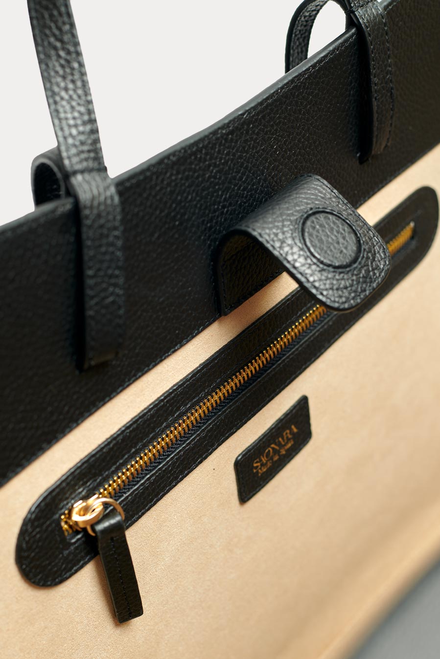 Shopping Bag Black Piel