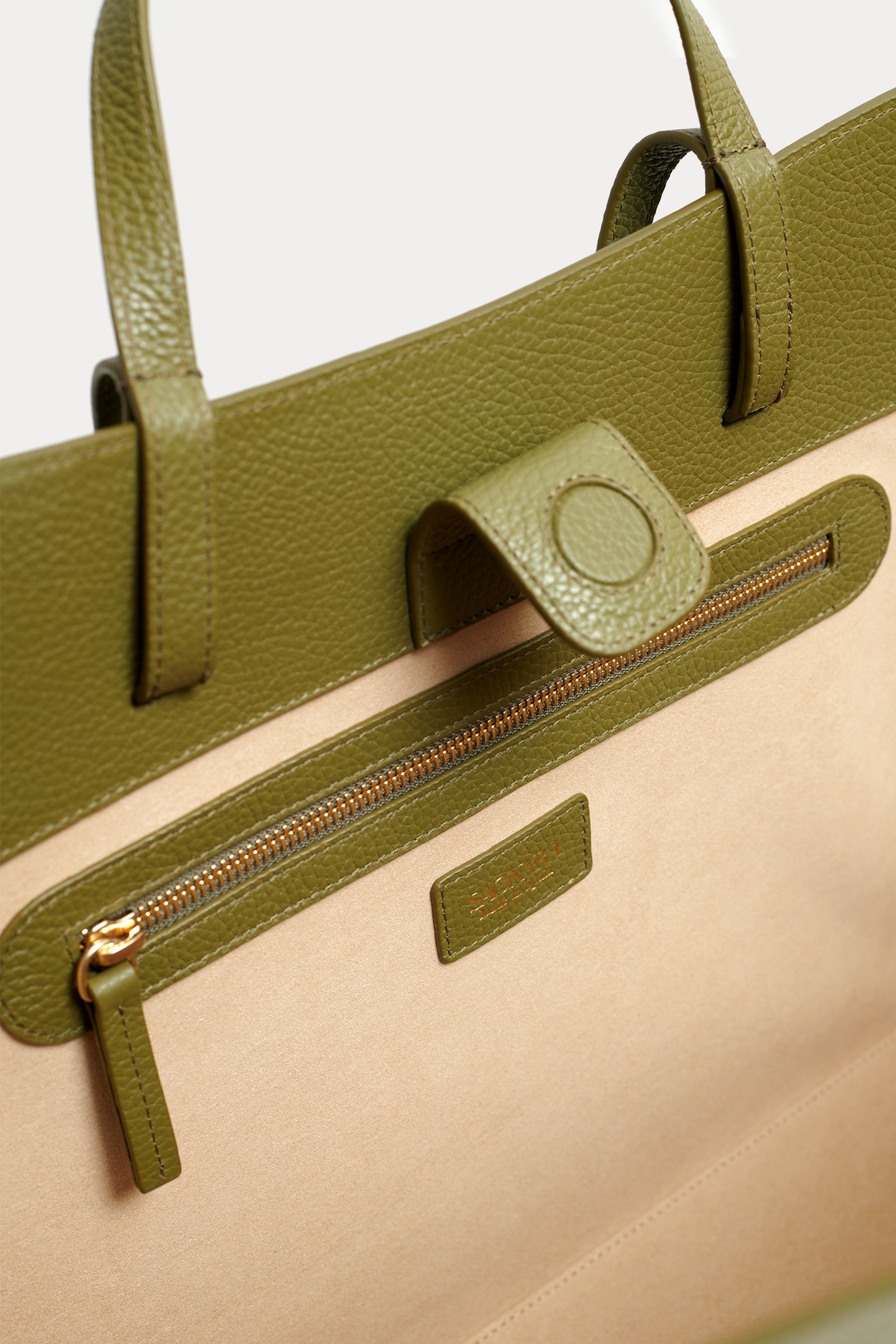 Shopping Bag Khaki Piel