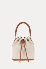 Bucket Bag Linen/Caramel Leather