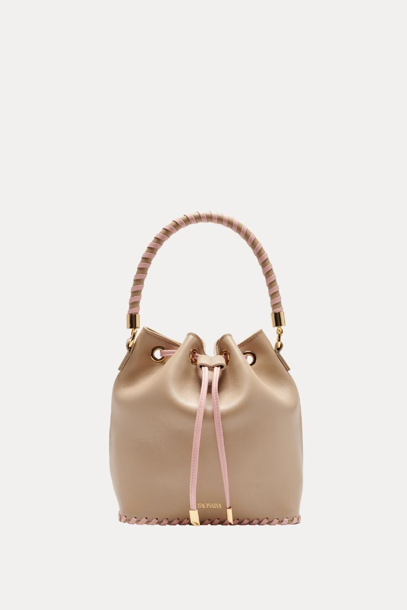 Bucket Bag Taupe/Peony Leather