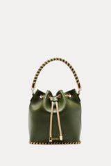 Bucket Bag Army/Cream Leather