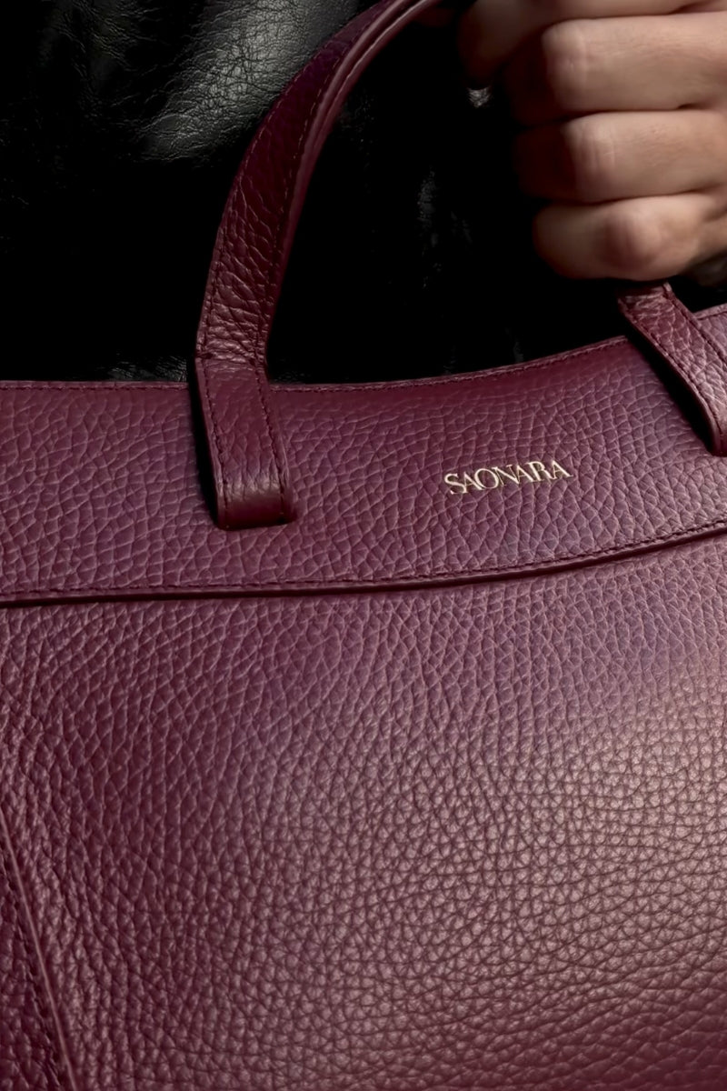 Mini Shopping Berry Leather